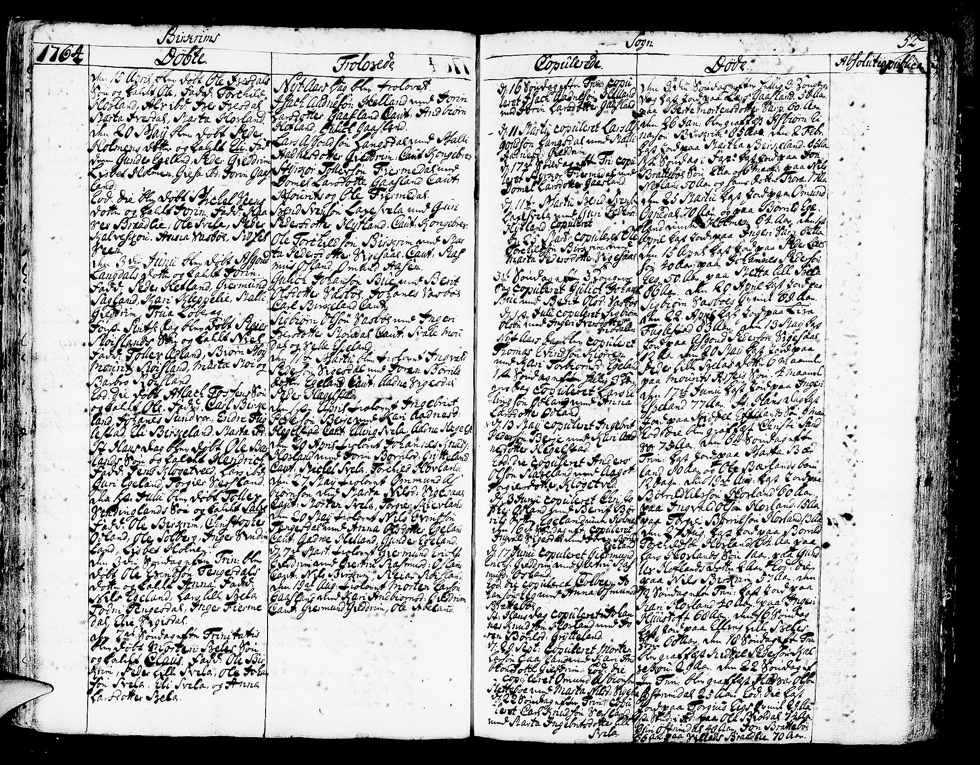 Helleland sokneprestkontor, AV/SAST-A-101810: Parish register (official) no. A 2 /2, 1762-1791, p. 52