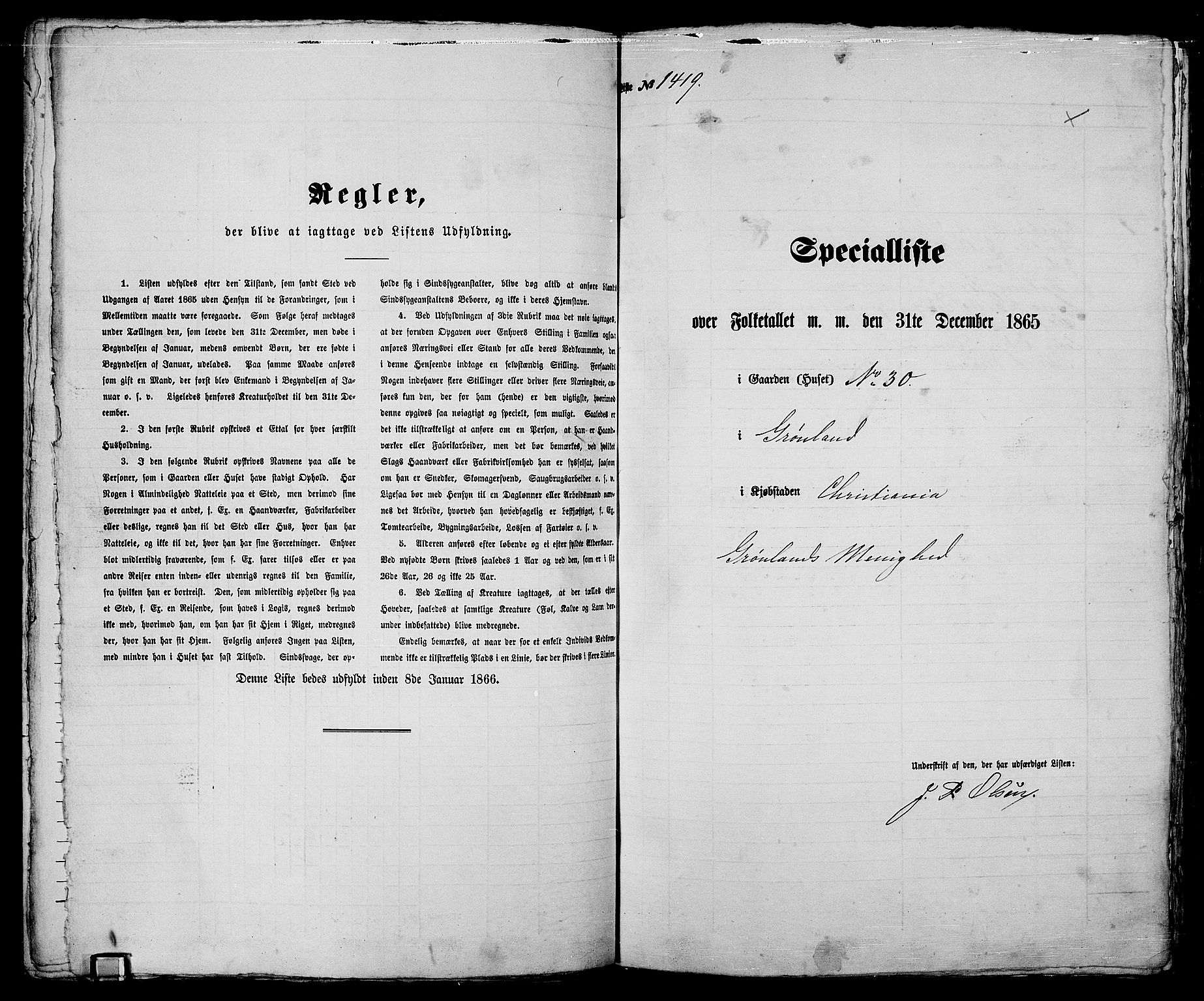 RA, 1865 census for Kristiania, 1865, p. 3226