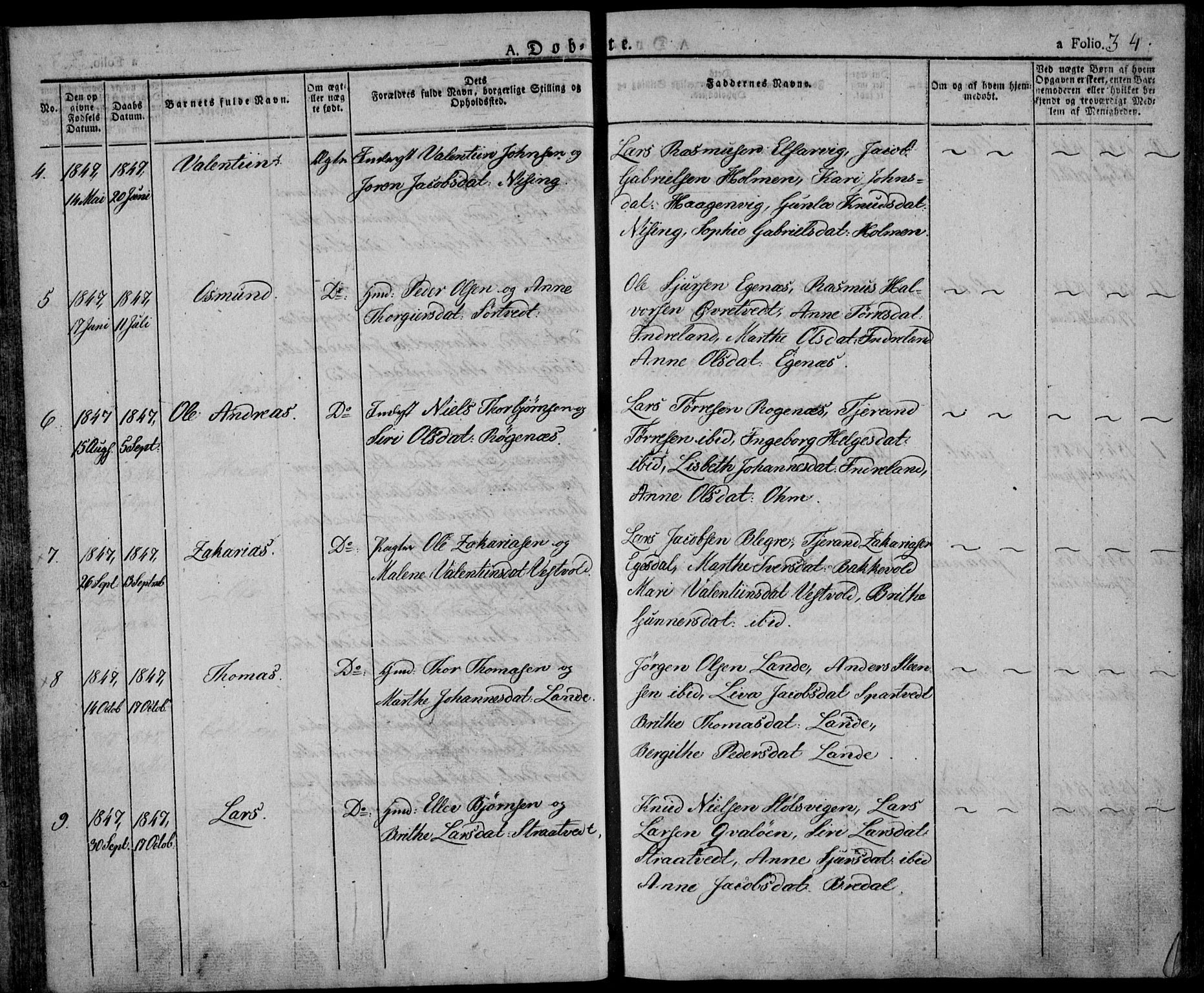 Skjold sokneprestkontor, AV/SAST-A-101847/H/Ha/Haa/L0005: Parish register (official) no. A 5, 1830-1856, p. 34