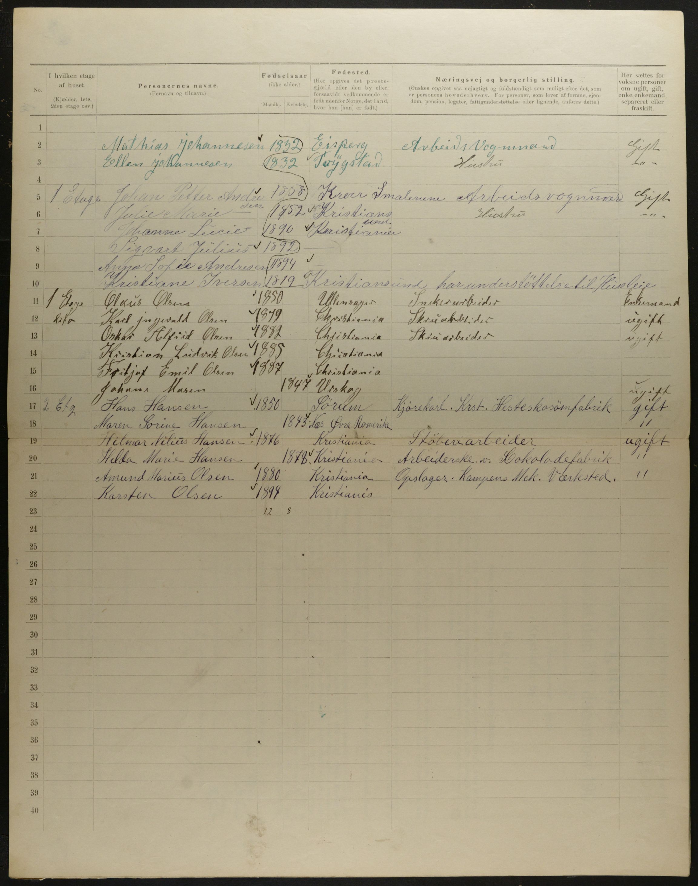 OBA, Municipal Census 1901 for Kristiania, 1901, p. 7472