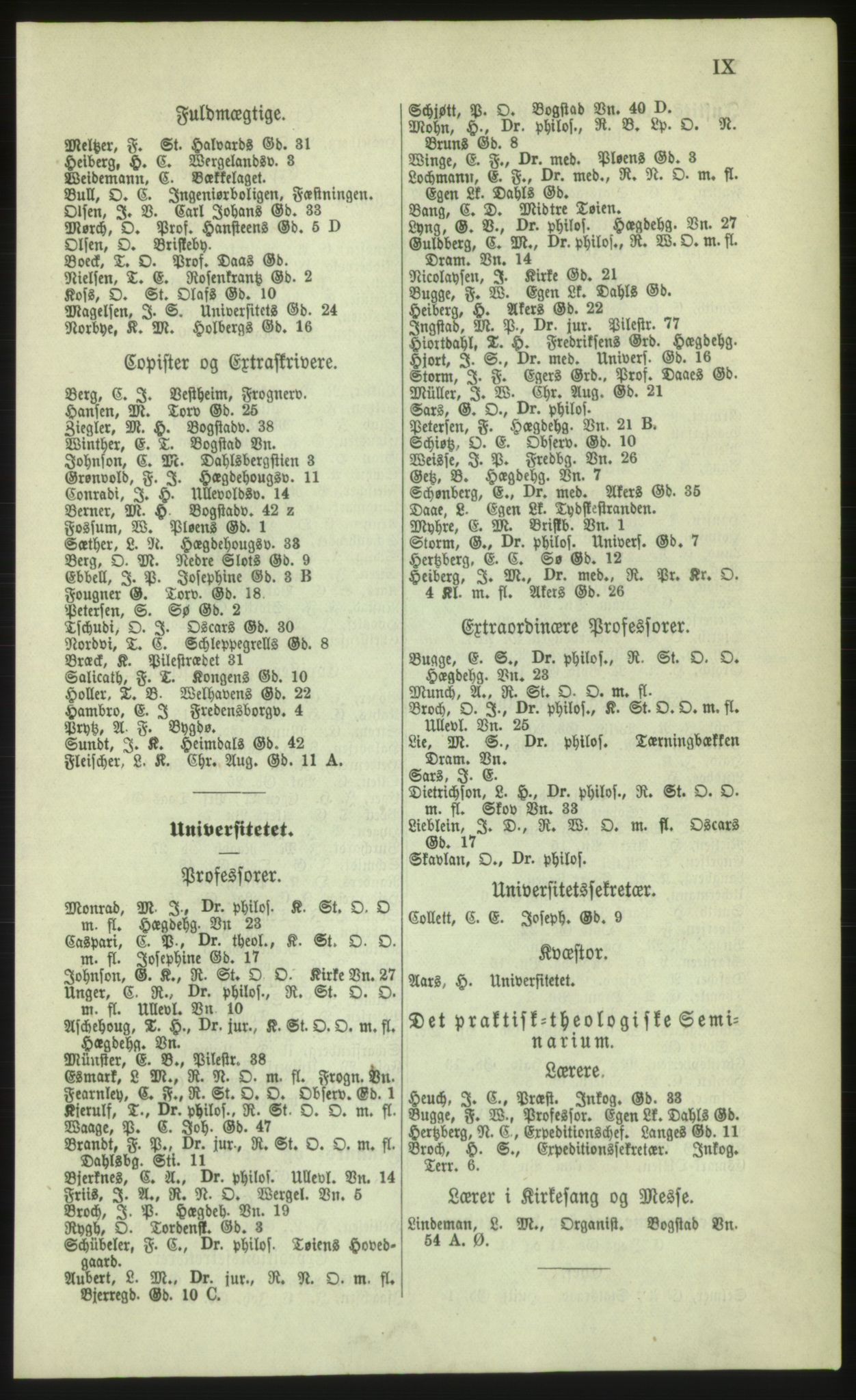 Kristiania/Oslo adressebok, PUBL/-, 1879, p. IX