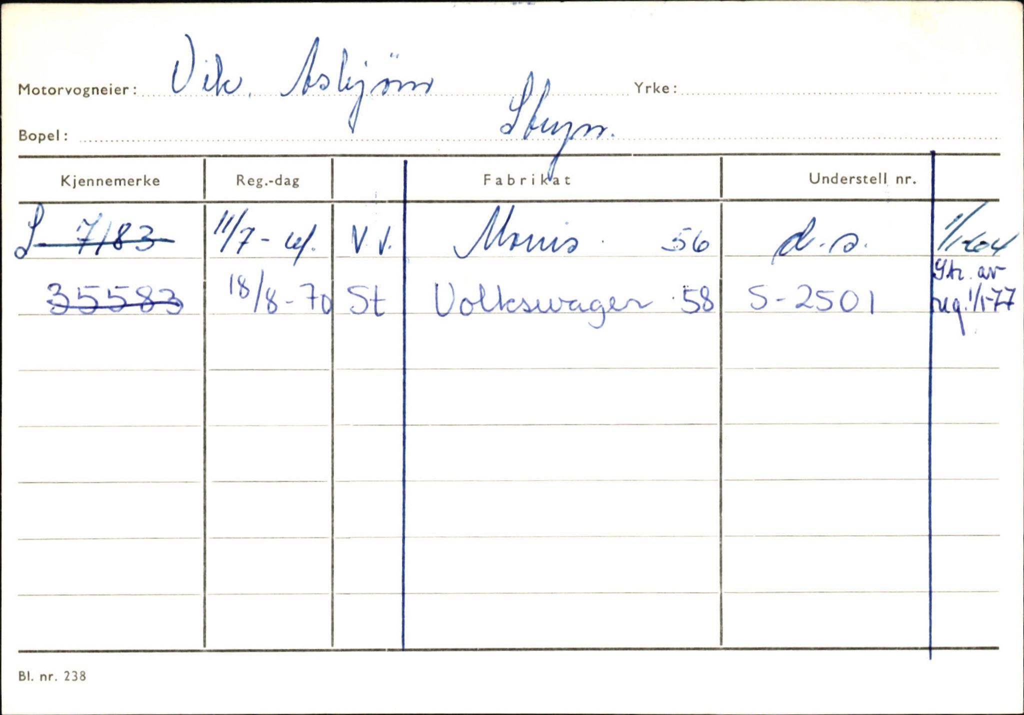 Statens vegvesen, Sogn og Fjordane vegkontor, SAB/A-5301/4/F/L0131: Eigarregister Høyanger P-Å. Stryn S-Å, 1945-1975, p. 2329