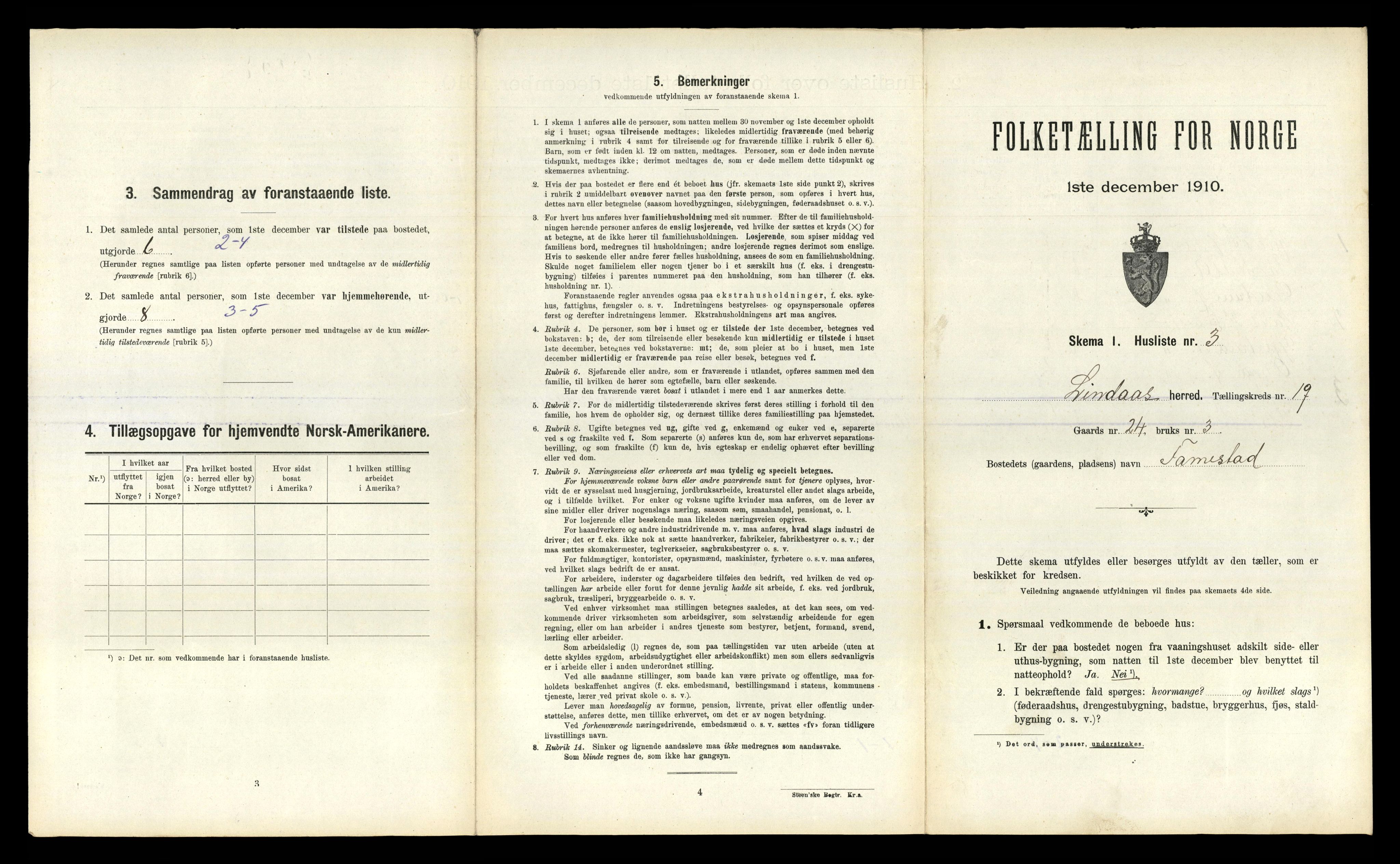 RA, 1910 census for Lindås, 1910, p. 1178