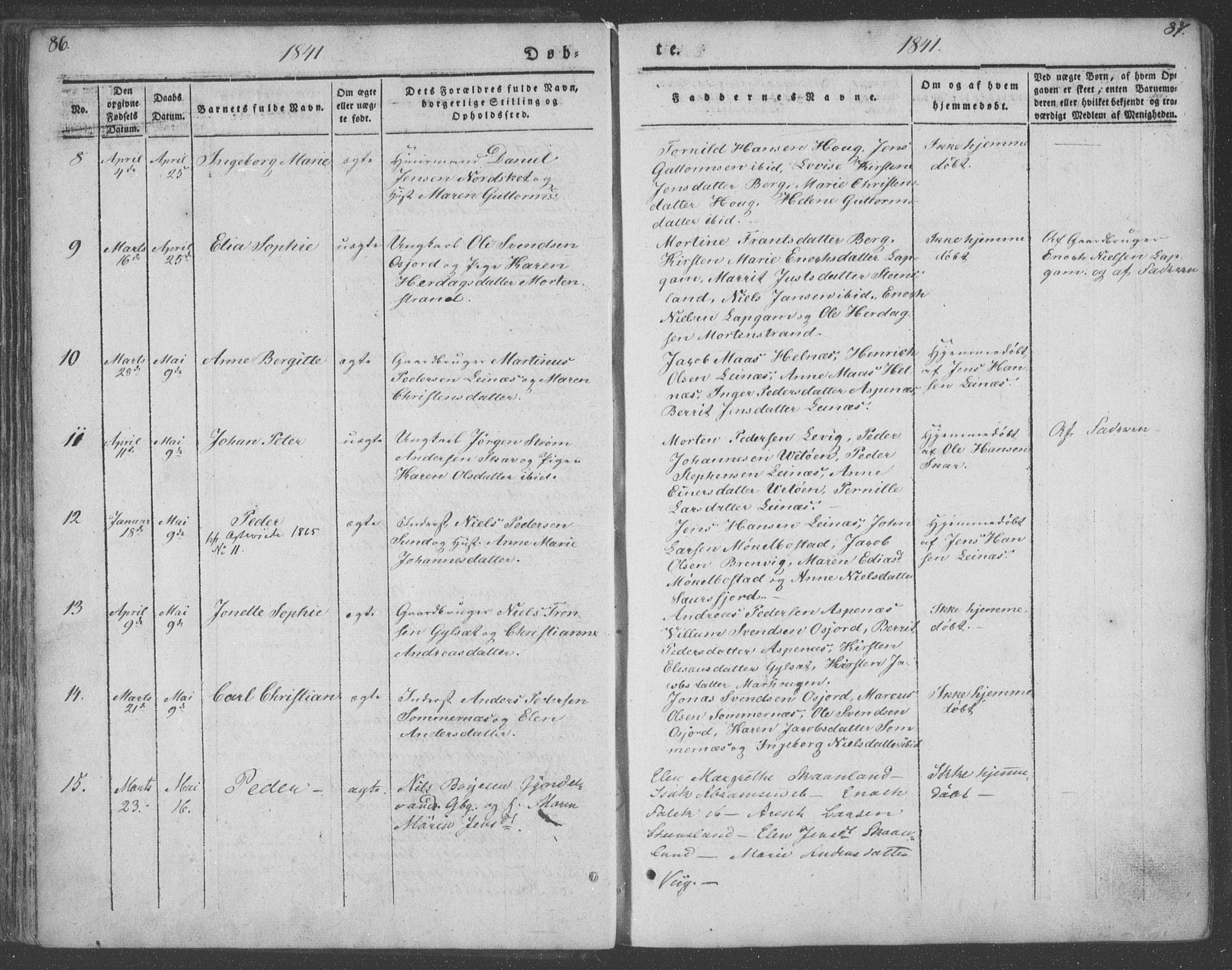 Ministerialprotokoller, klokkerbøker og fødselsregistre - Nordland, SAT/A-1459/855/L0799: Parish register (official) no. 855A07, 1834-1852, p. 86-87