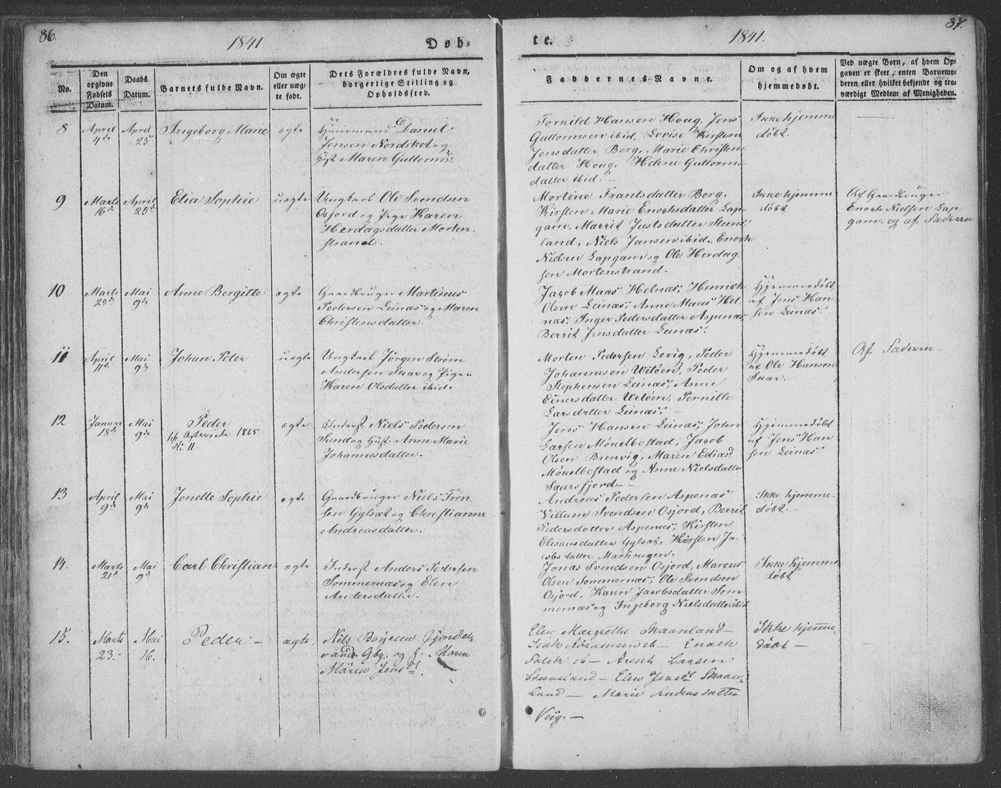 Ministerialprotokoller, klokkerbøker og fødselsregistre - Nordland, AV/SAT-A-1459/855/L0799: Parish register (official) no. 855A07, 1834-1852, p. 86-87