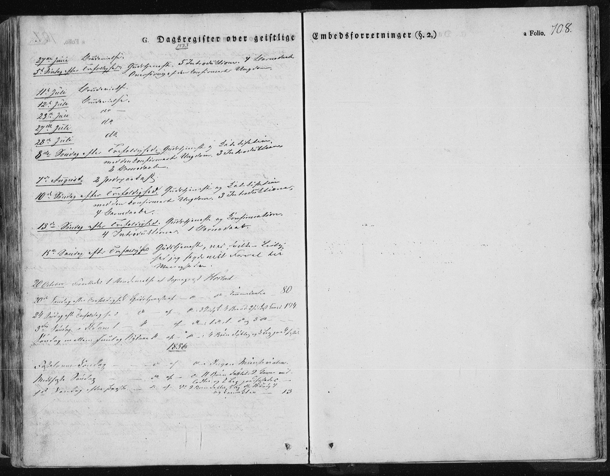 Tysvær sokneprestkontor, SAST/A -101864/H/Ha/Haa/L0001: Parish register (official) no. A 1.2, 1831-1856, p. 708