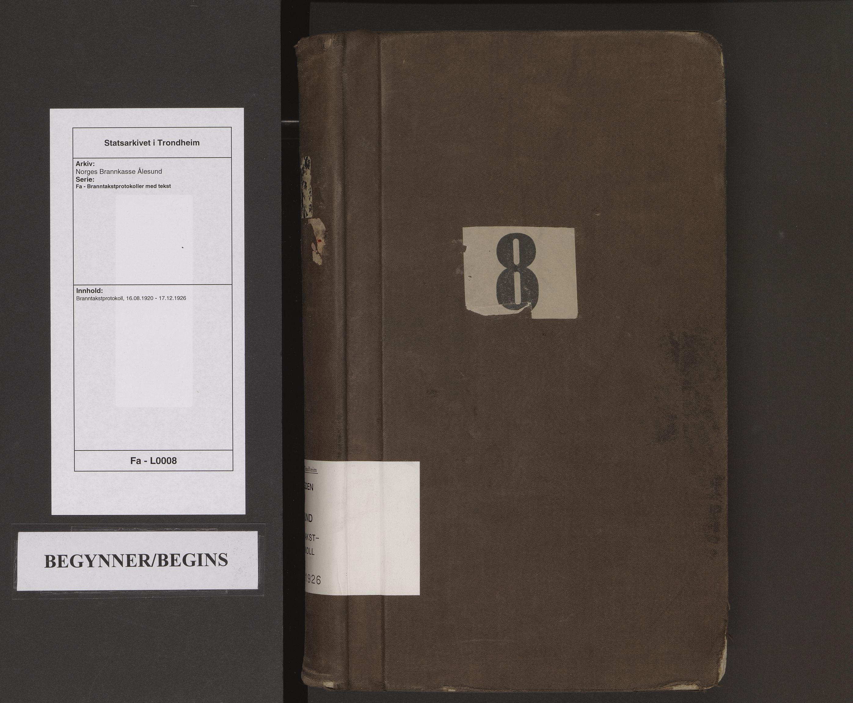 Norges Brannkasse Ålesund, AV/SAT-A-5513/Fa/L0008: Branntakstprotokoll, 1920-1926