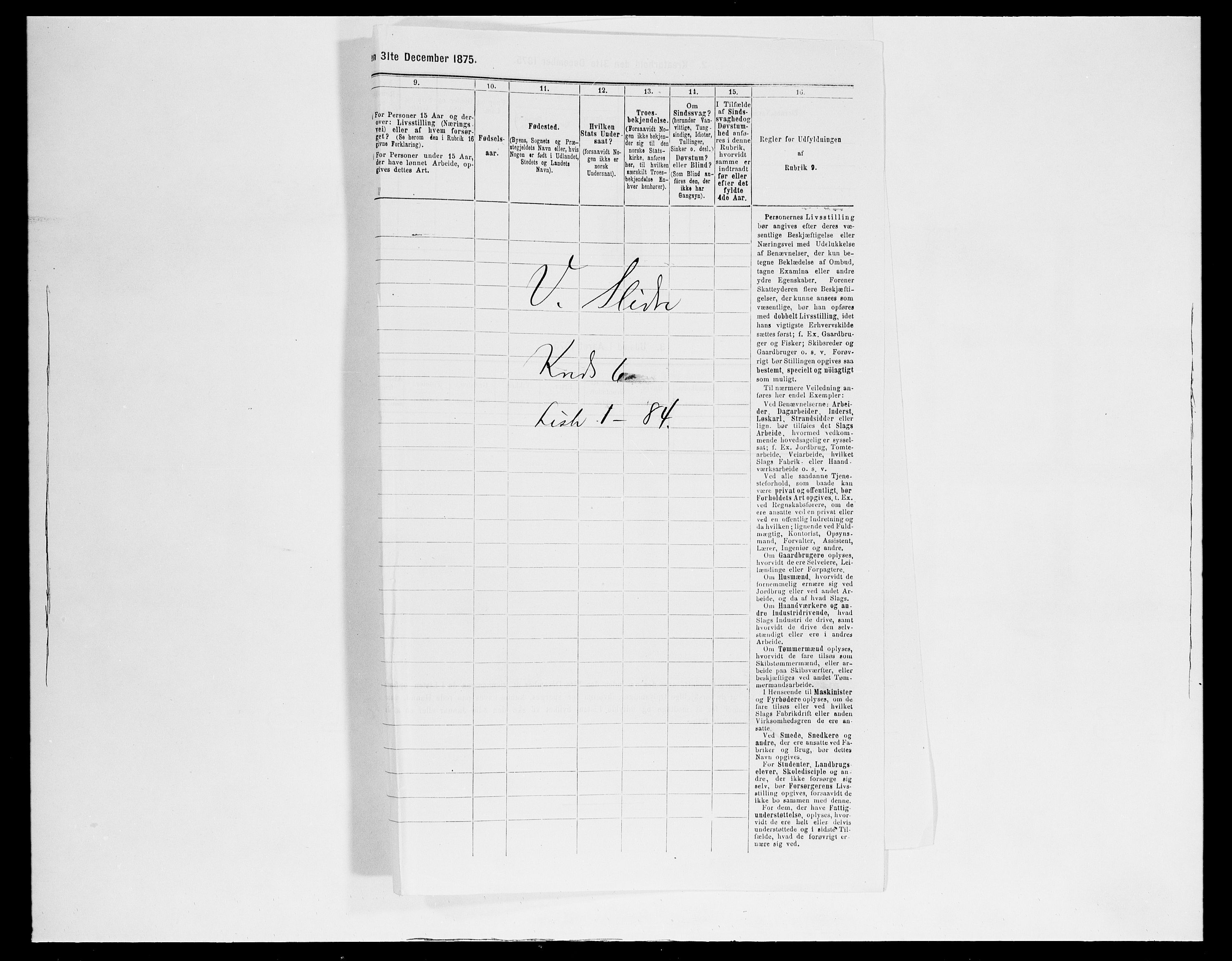 SAH, 1875 census for 0543P Vestre Slidre, 1875, p. 708