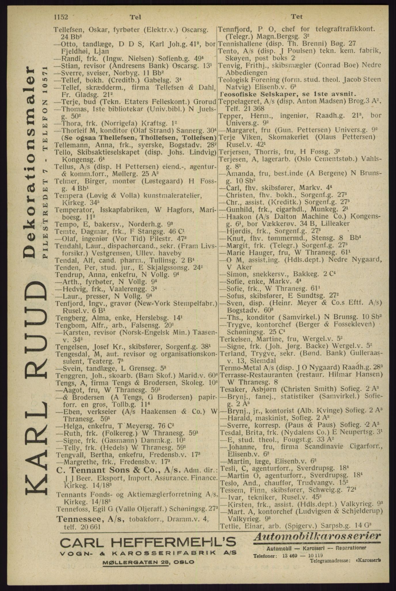 Kristiania/Oslo adressebok, PUBL/-, 1929, p. 1152