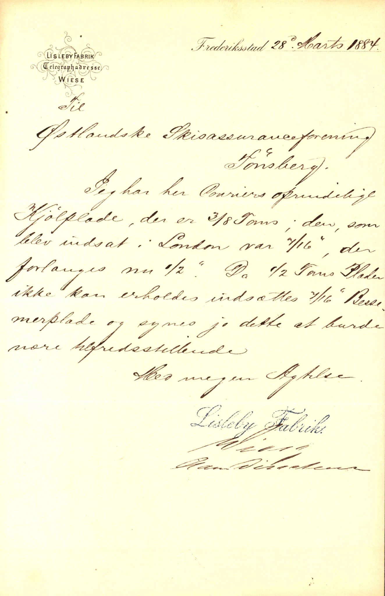 Pa 63 - Østlandske skibsassuranceforening, VEMU/A-1079/G/Ga/L0017/0007: Havaridokumenter / Immanuel, Sirius, Courier, Sjødronningen, Condor, 1884, p. 9