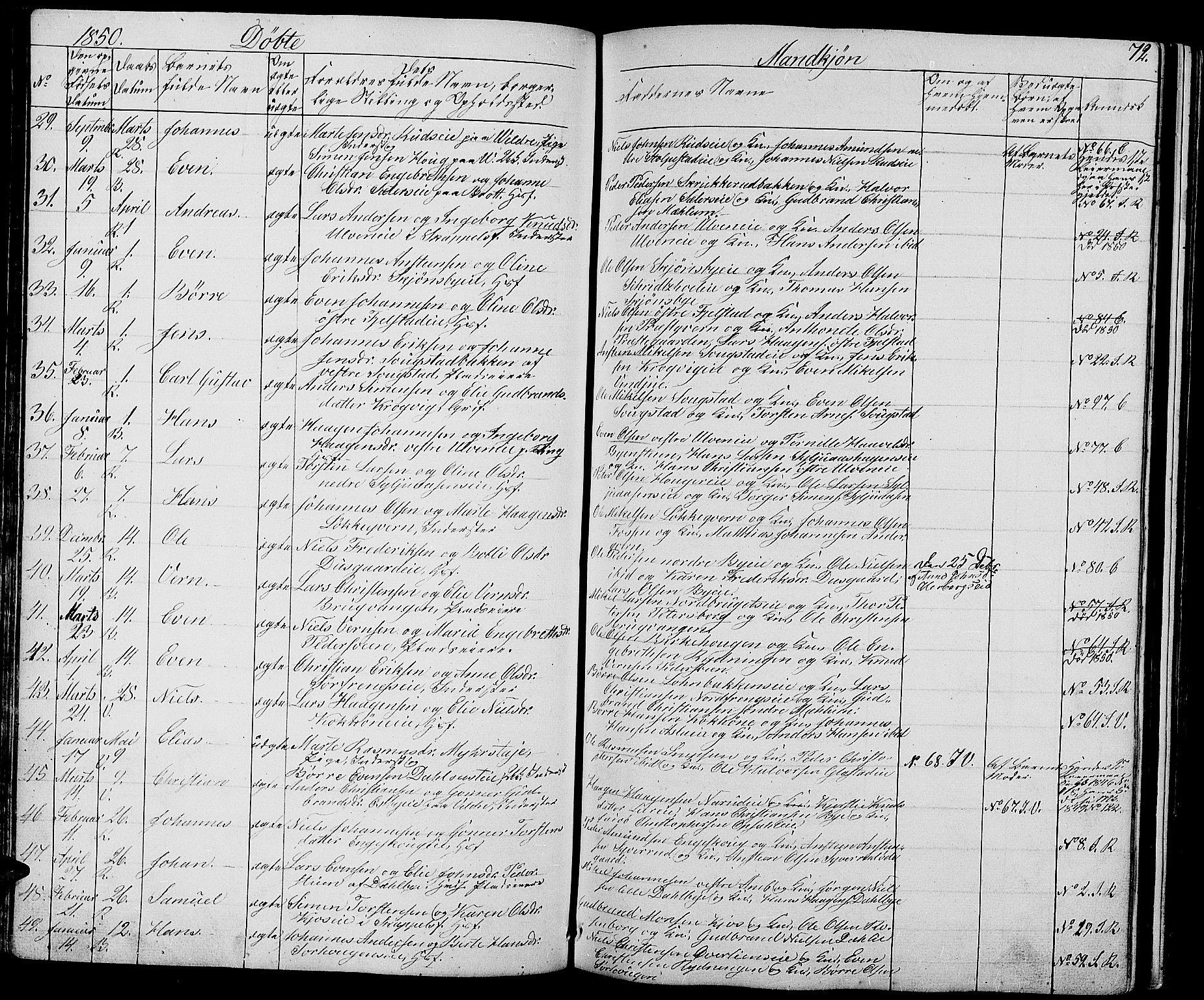 Ringsaker prestekontor, SAH/PREST-014/L/La/L0005: Parish register (copy) no. 5, 1839-1850, p. 72