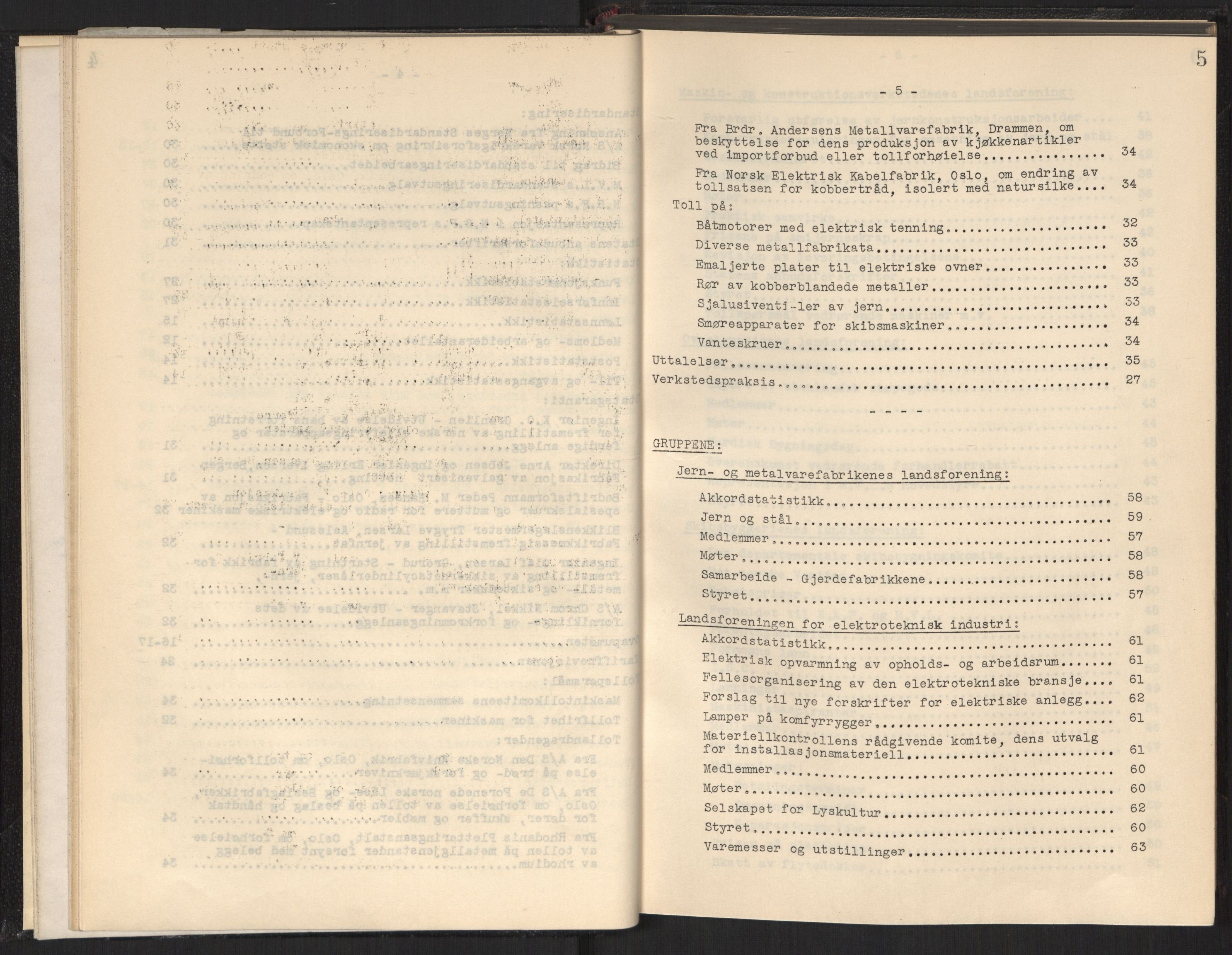Teknologibedriftenes Landsforening TBL, RA/PA-1700/A/Ad/L0006: Årsberetning med register, 1937-1943, p. 5