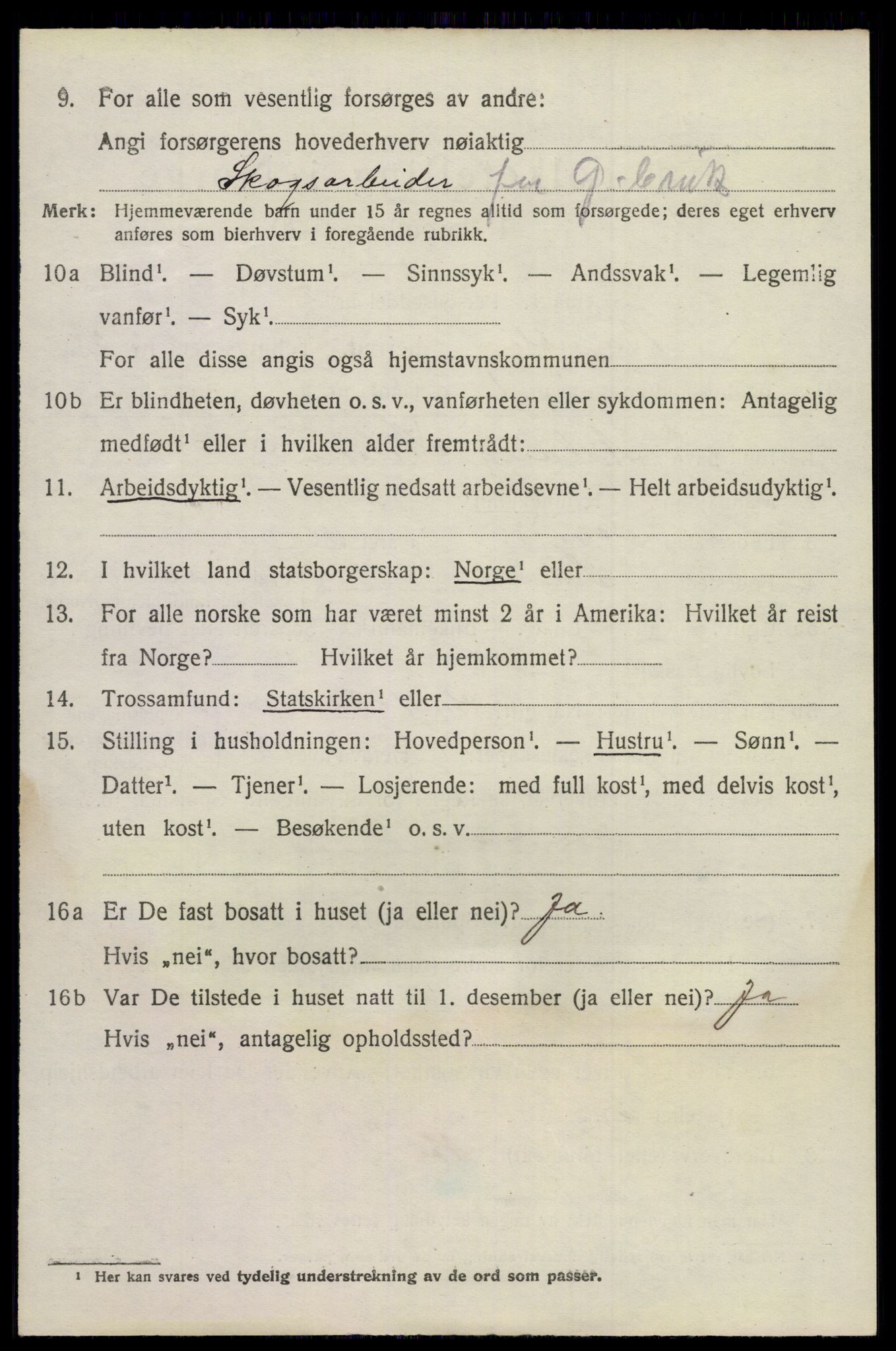 SAKO, 1920 census for Bamble, 1920, p. 2850