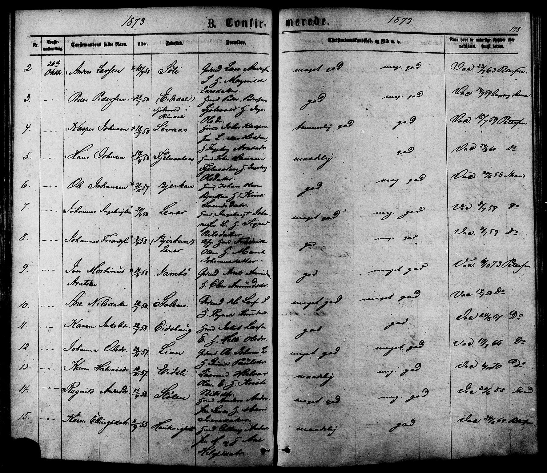 Ministerialprotokoller, klokkerbøker og fødselsregistre - Sør-Trøndelag, SAT/A-1456/630/L0495: Parish register (official) no. 630A08, 1868-1878, p. 198