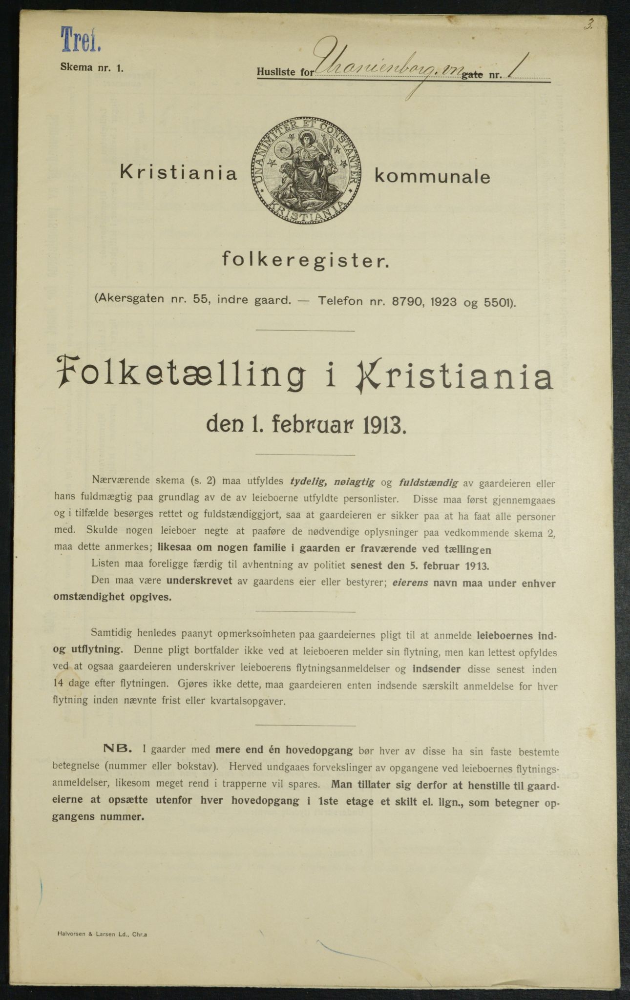 OBA, Municipal Census 1913 for Kristiania, 1913, p. 120270