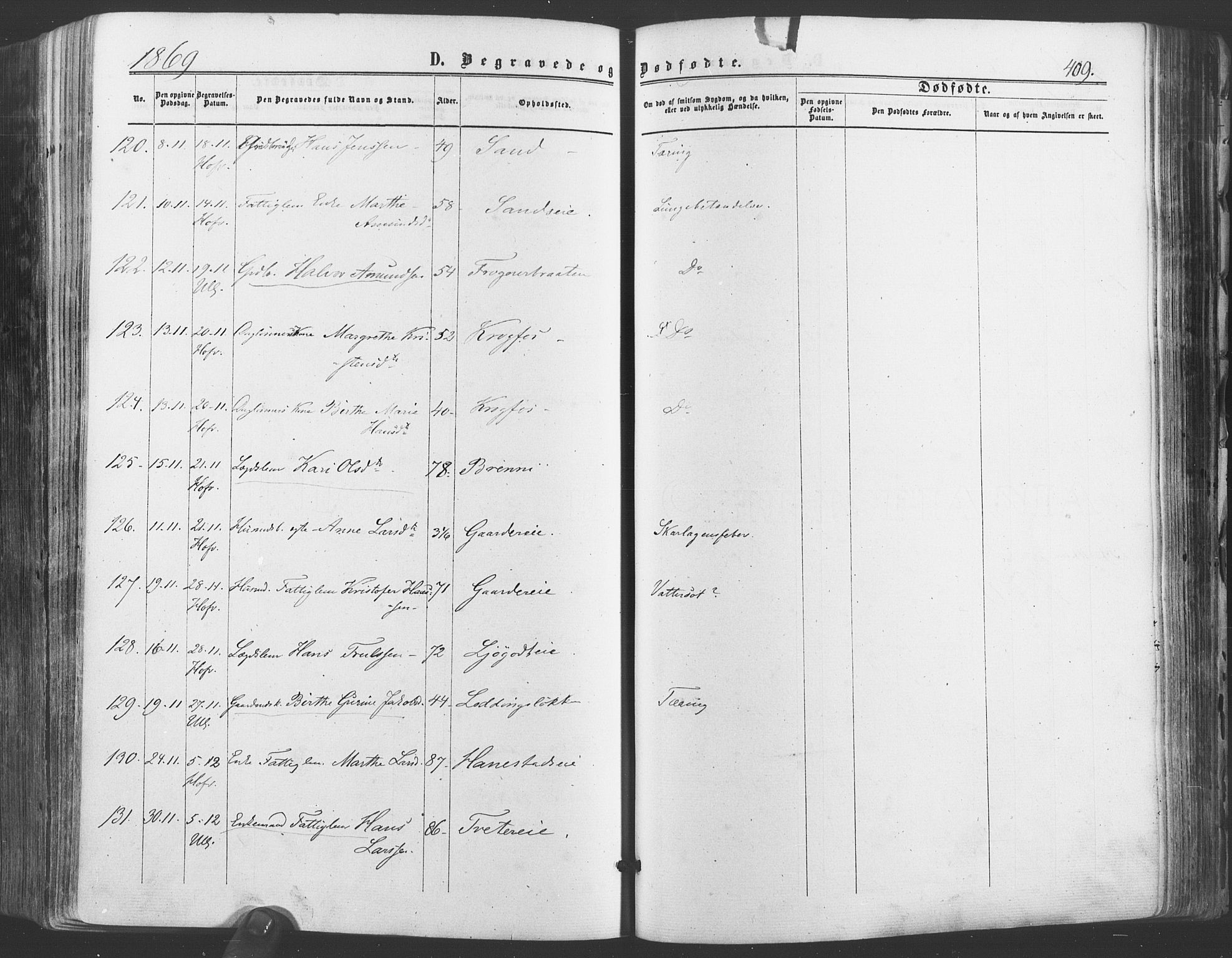 Ullensaker prestekontor Kirkebøker, AV/SAO-A-10236a/F/Fa/L0016: Parish register (official) no. I 16, 1863-1875, p. 409