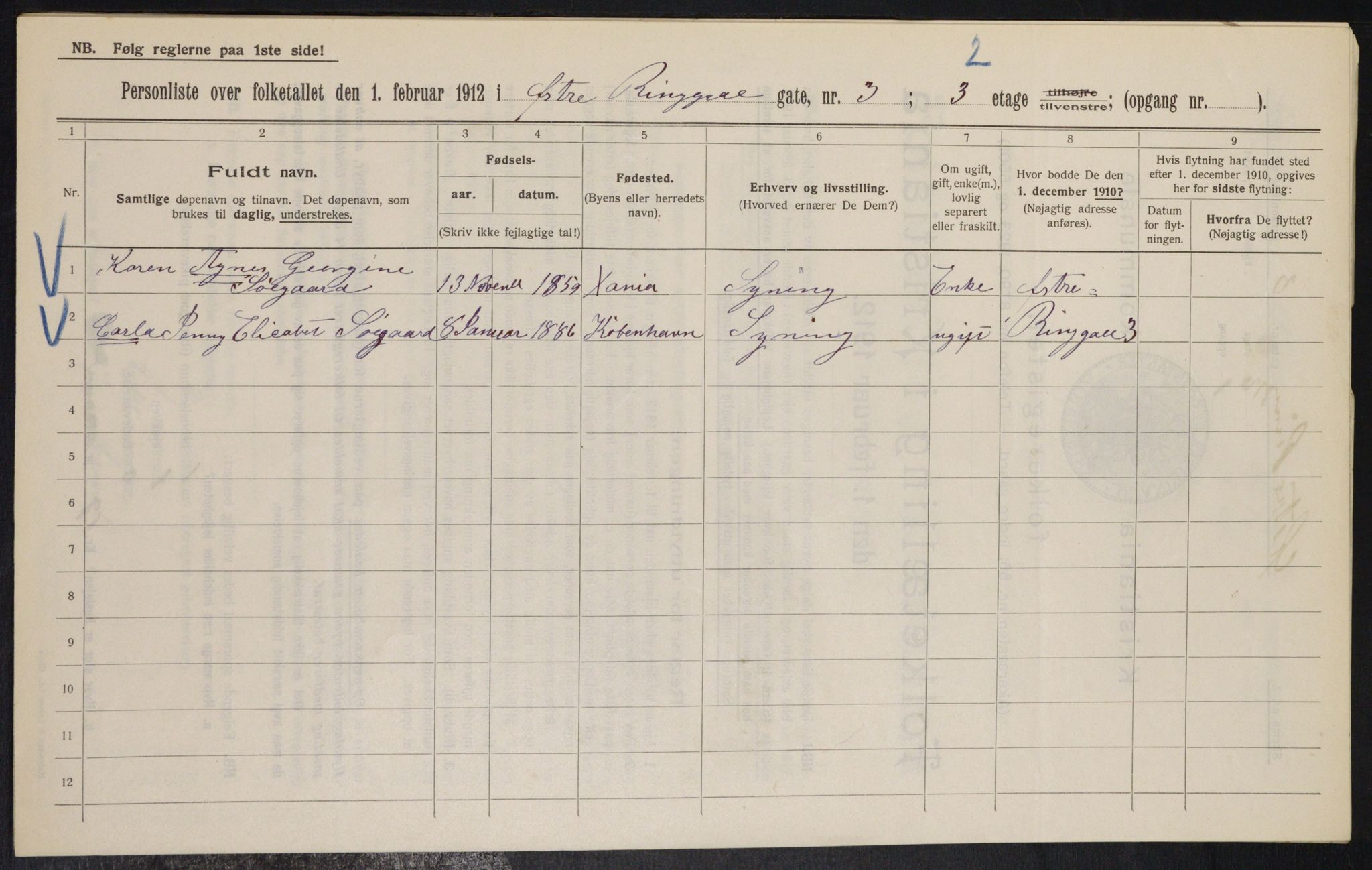 OBA, Municipal Census 1912 for Kristiania, 1912, p. 129429