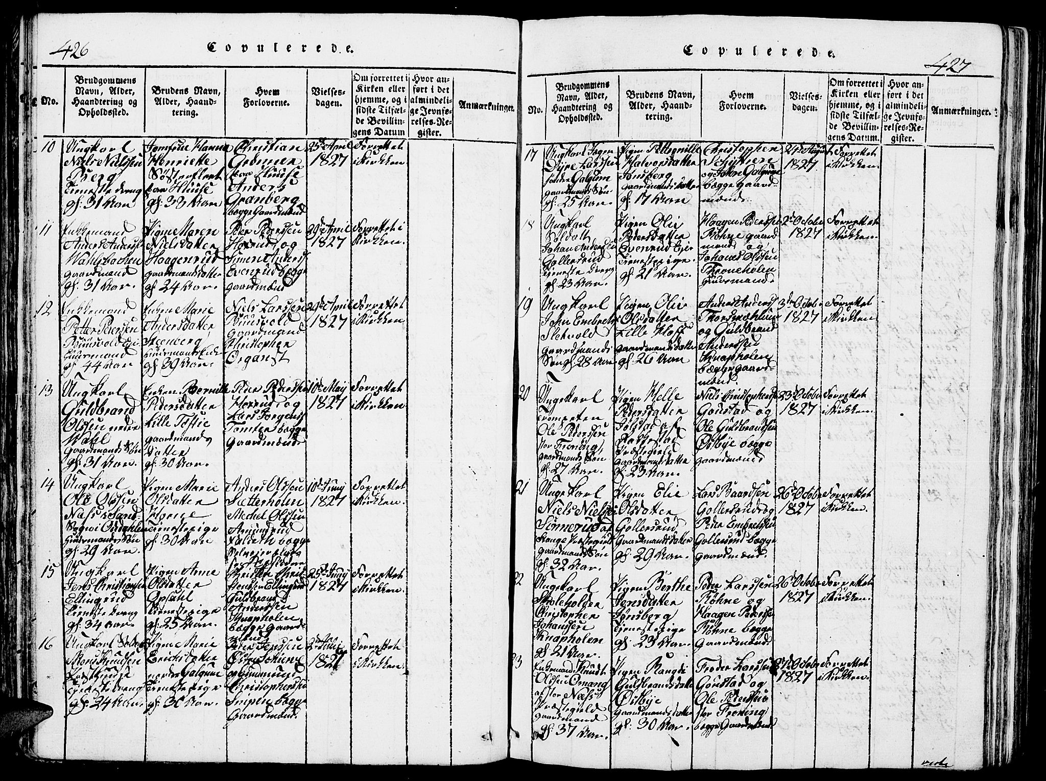 Romedal prestekontor, AV/SAH-PREST-004/L/L0005: Parish register (copy) no. 5, 1814-1829, p. 426-427