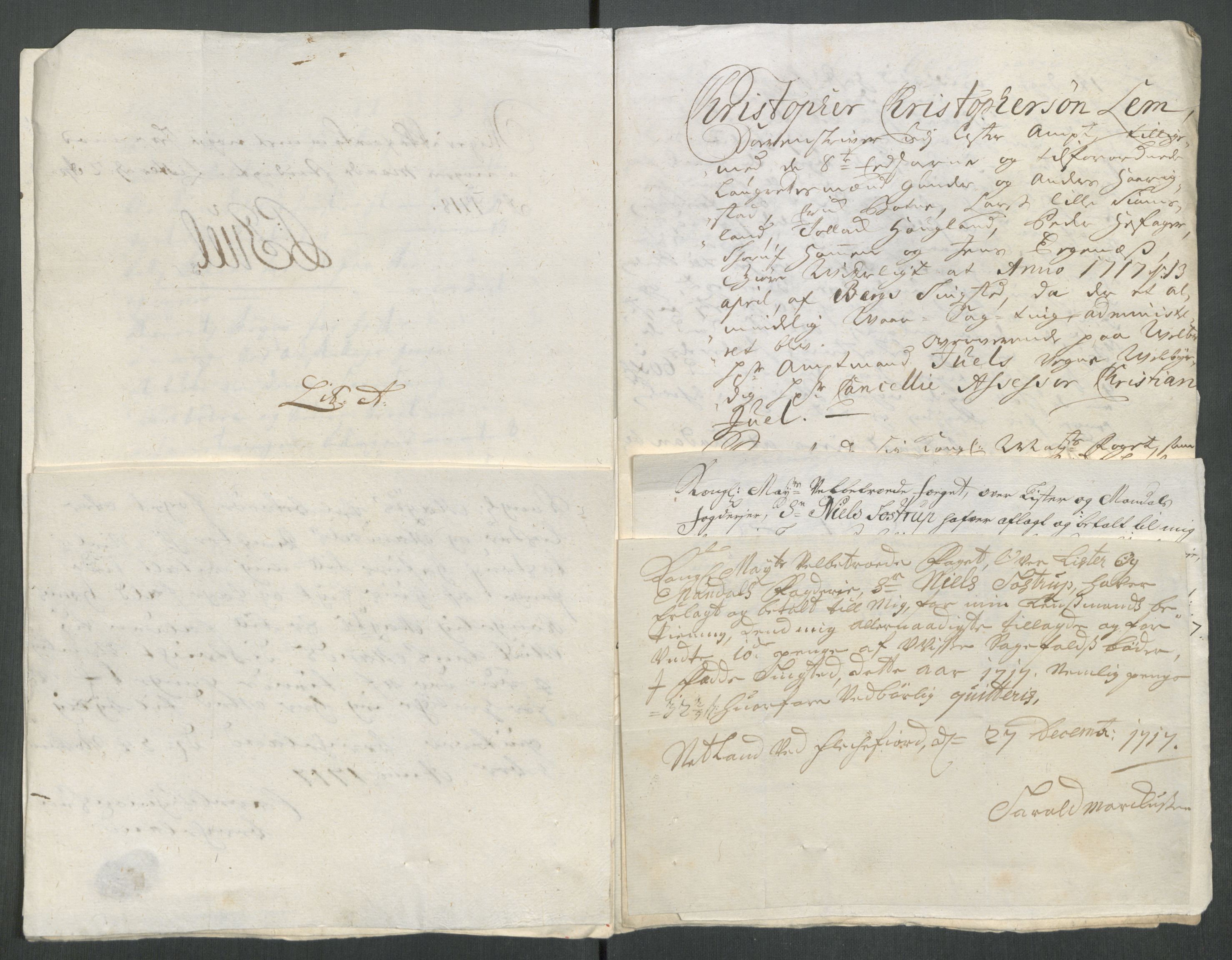 Rentekammeret inntil 1814, Reviderte regnskaper, Fogderegnskap, AV/RA-EA-4092/R43/L2561: Fogderegnskap Lista og Mandal, 1717, p. 200