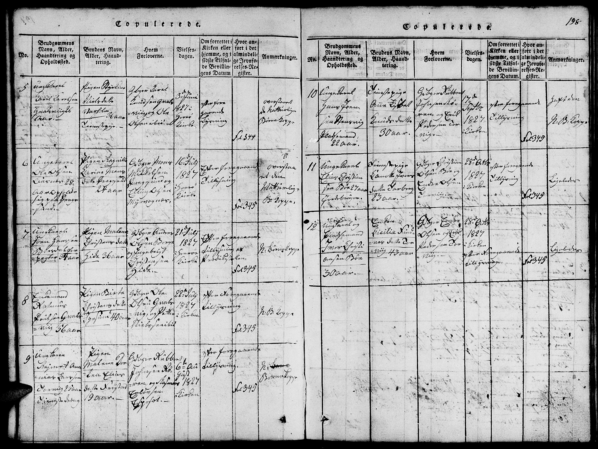 Ministerialprotokoller, klokkerbøker og fødselsregistre - Møre og Romsdal, SAT/A-1454/507/L0078: Parish register (copy) no. 507C01, 1816-1840, p. 198