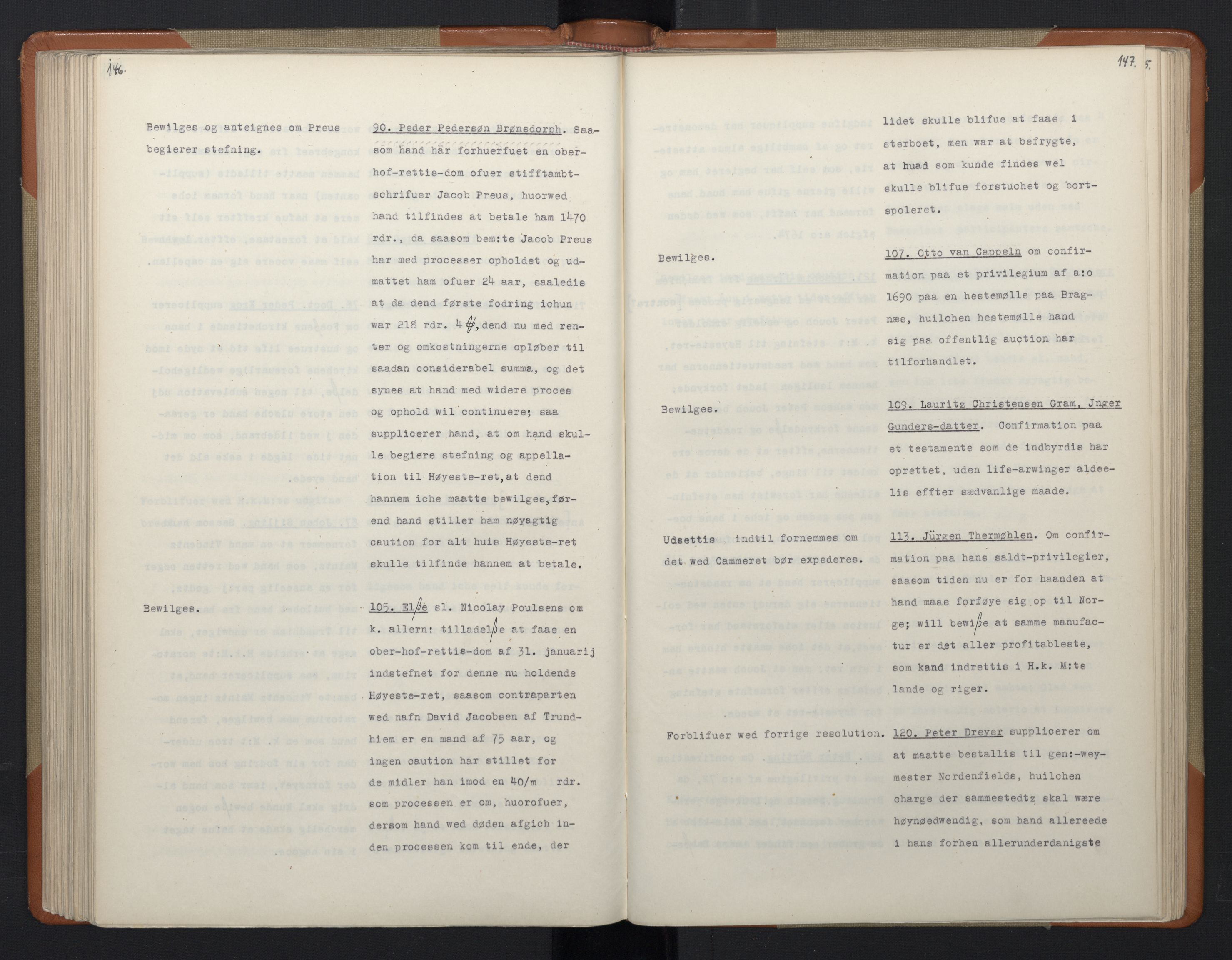 Avskriftsamlingen, RA/EA-4022/F/Fa/L0068: Supplikker, 1699-1700, p. 166