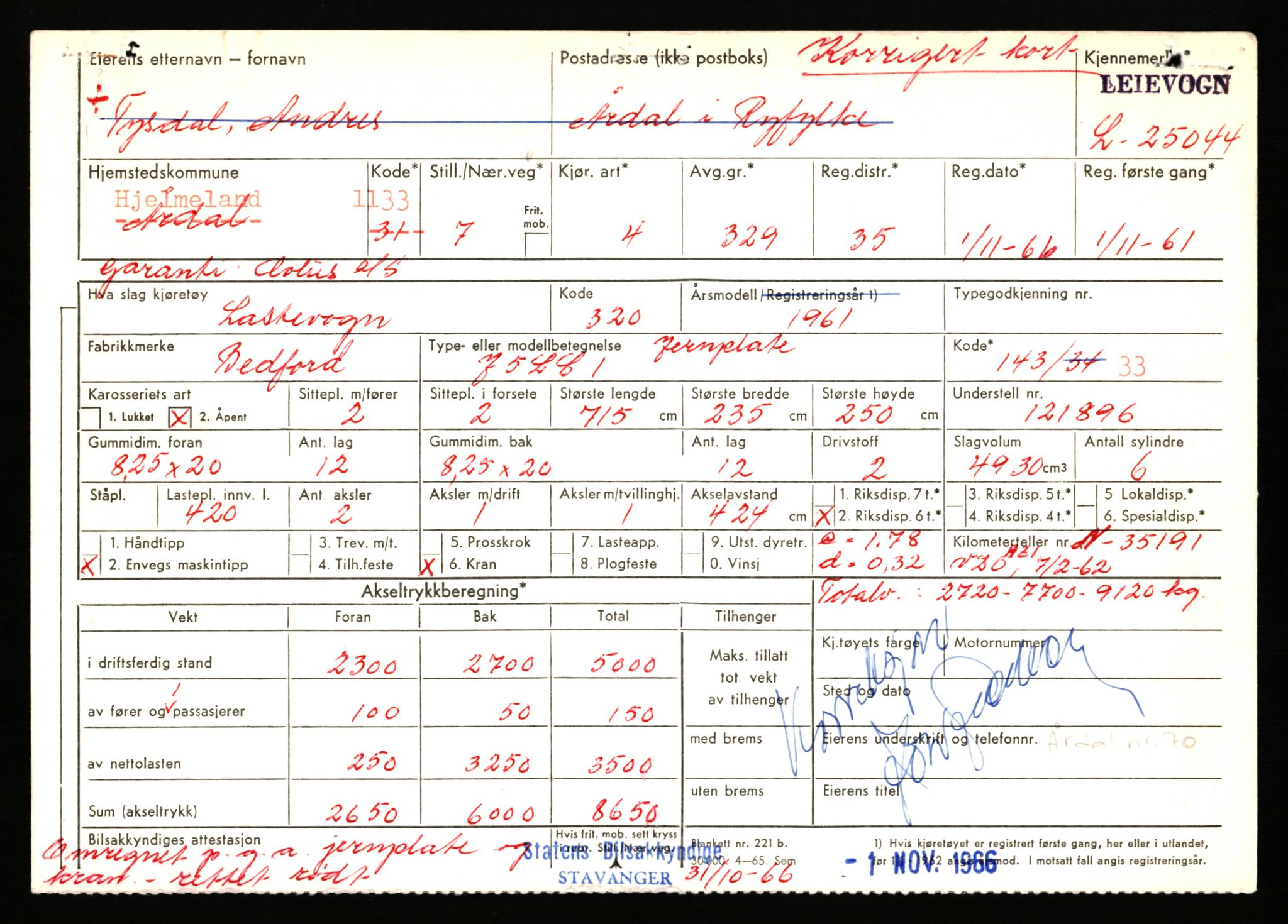 Stavanger trafikkstasjon, AV/SAST-A-101942/0/F/L0042: L-24600 - L-25233, 1930-1971, p. 1615