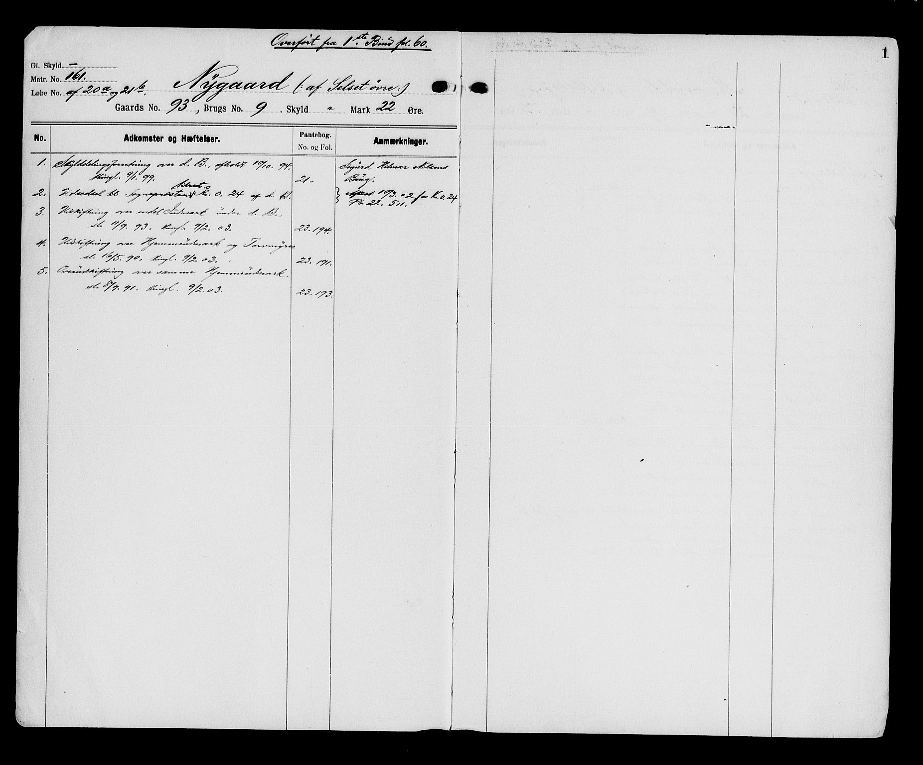 Senja sorenskriveri 1855-, SATØ/S-0048/1/H/Hb/L0016: Mortgage register no. 16, p. 1