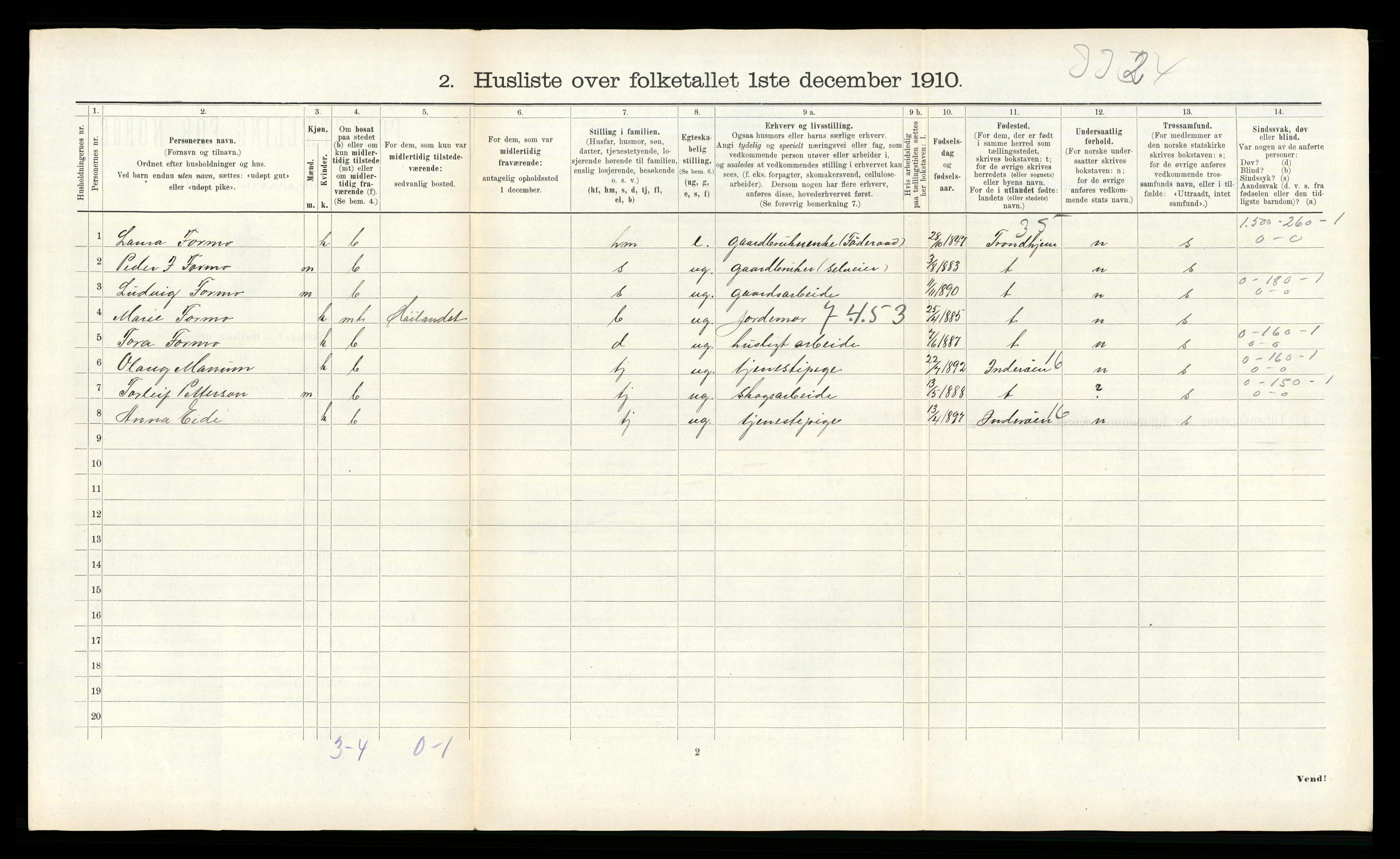 RA, 1910 census for Grong, 1910, p. 331