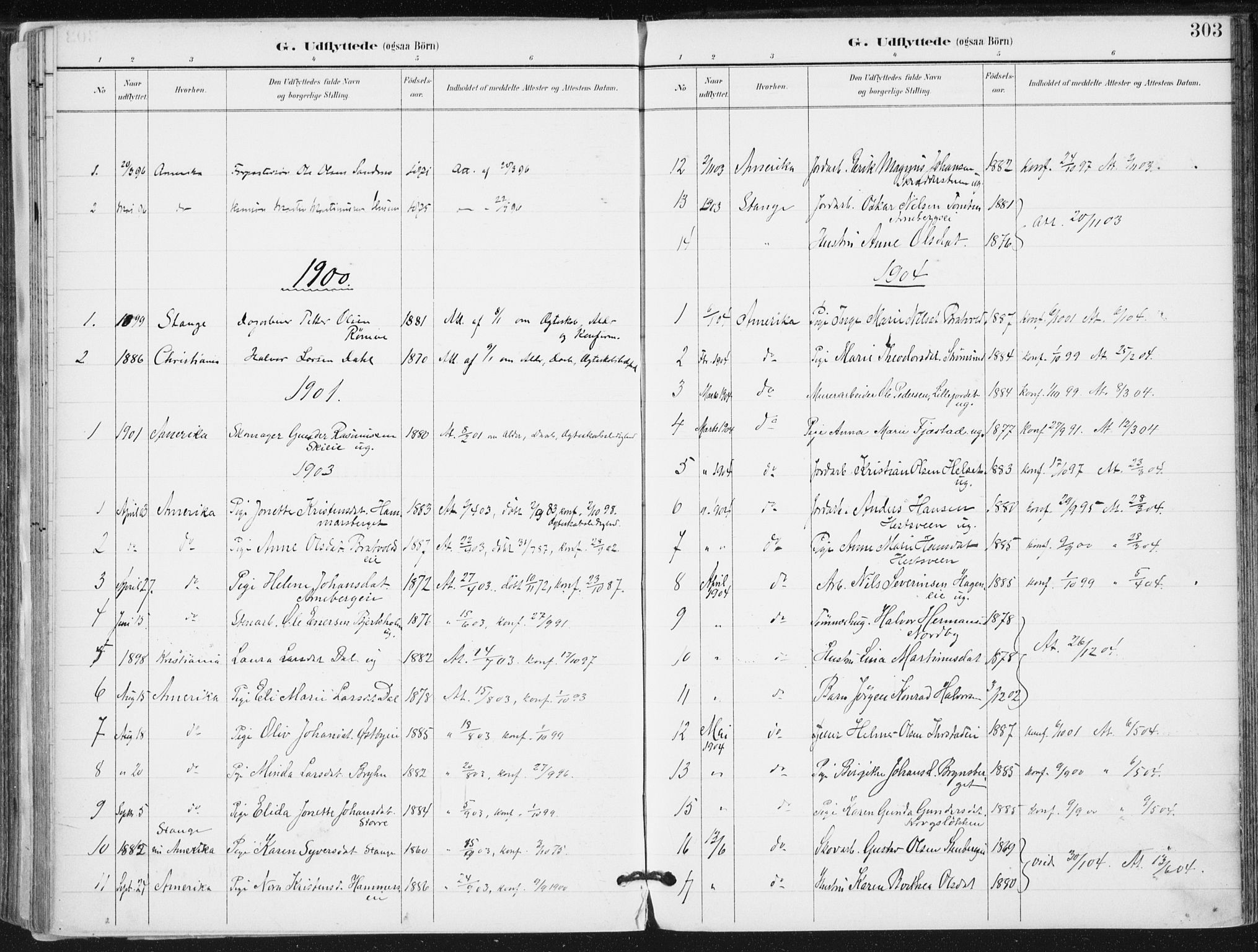 Romedal prestekontor, SAH/PREST-004/K/L0011: Parish register (official) no. 11, 1896-1912, p. 303