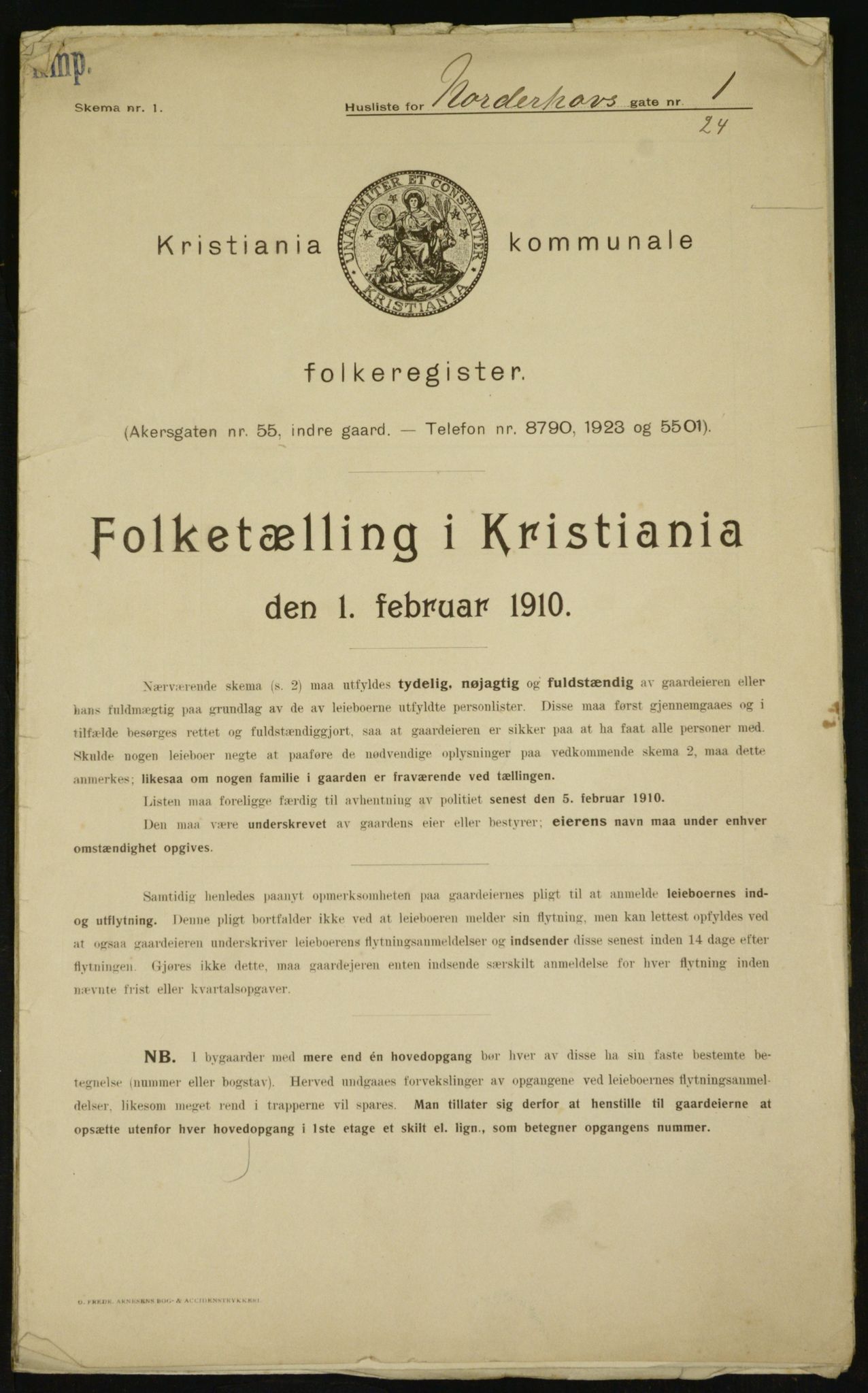 OBA, Municipal Census 1910 for Kristiania, 1910, p. 69979