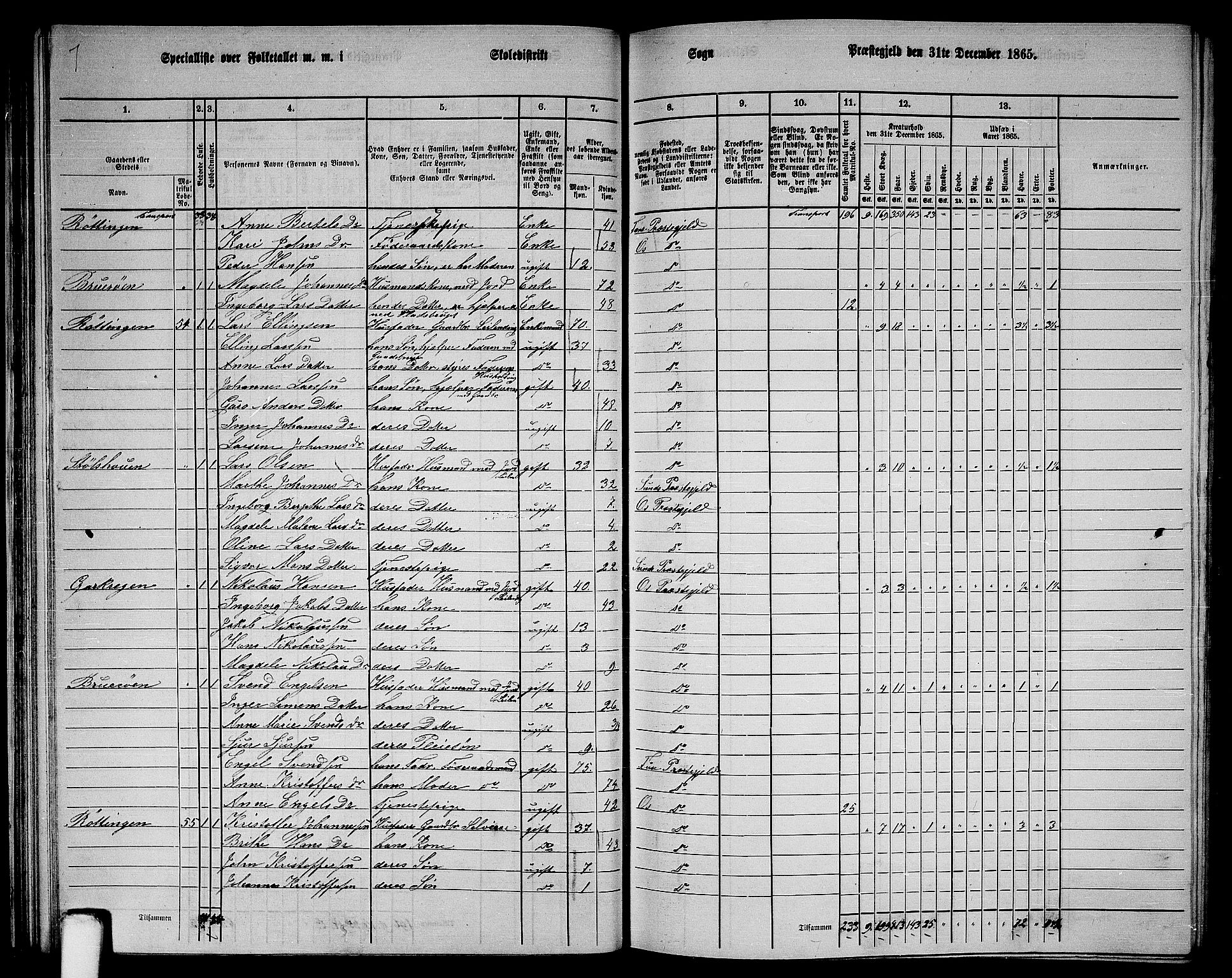 RA, 1865 census for Os, 1865, p. 36