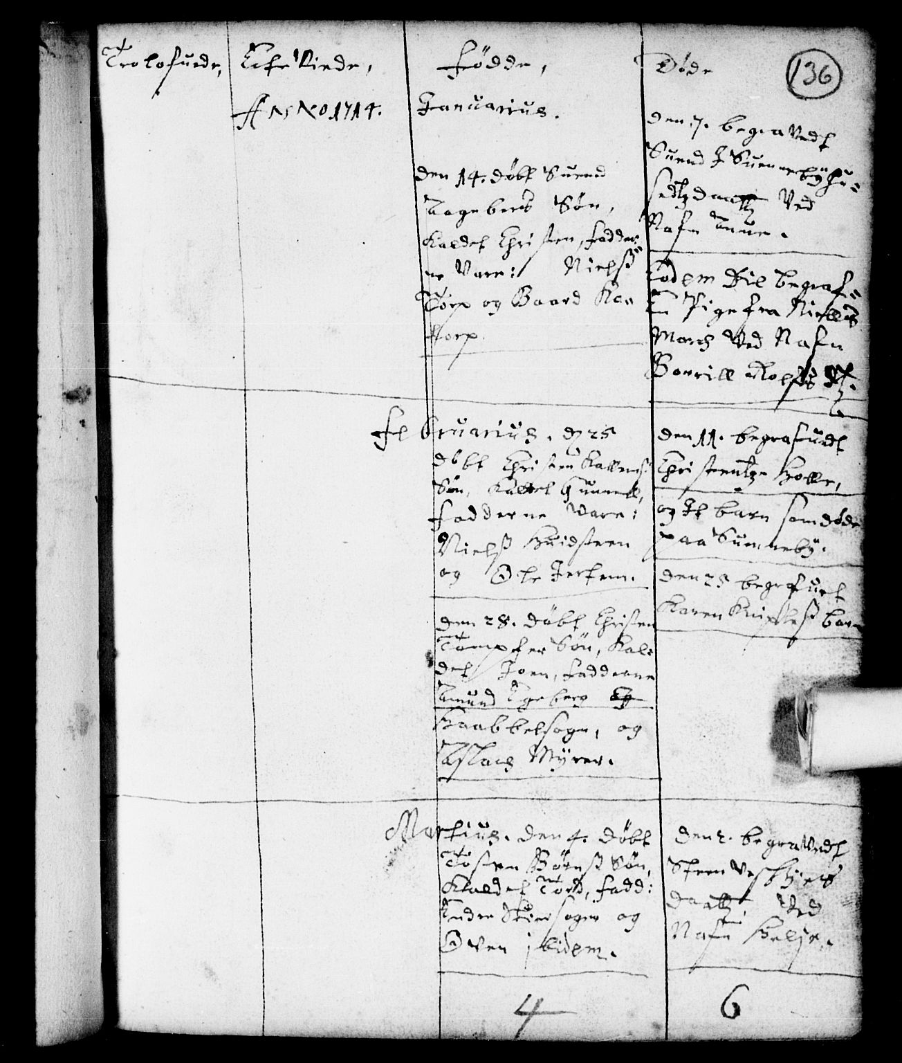 Spydeberg prestekontor Kirkebøker, AV/SAO-A-10924/F/Fa/L0001: Parish register (official) no. I 1, 1696-1738, p. 136