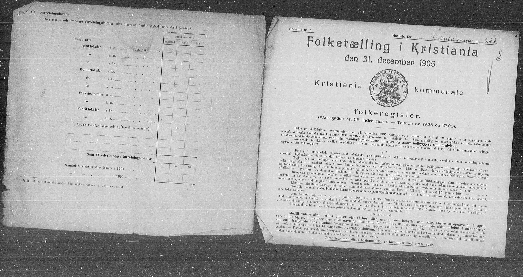 OBA, Municipal Census 1905 for Kristiania, 1905, p. 32887