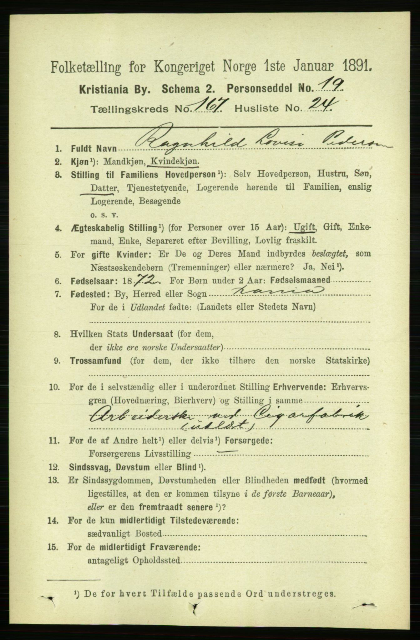 RA, 1891 census for 0301 Kristiania, 1891, p. 97843