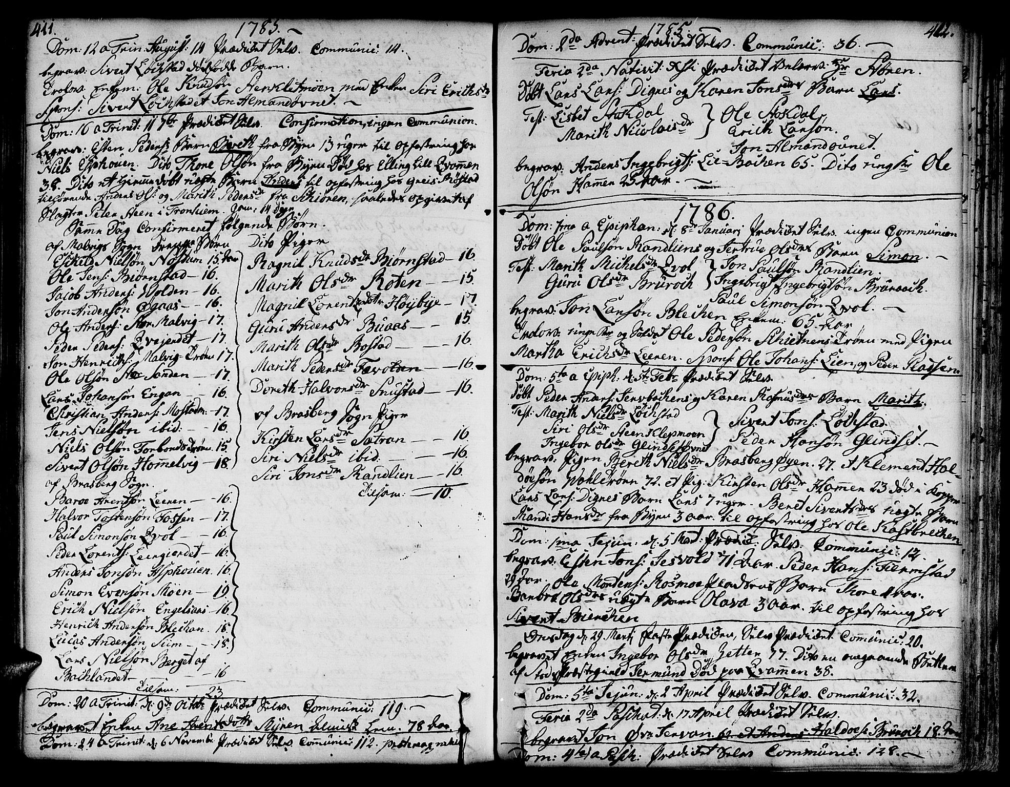 Ministerialprotokoller, klokkerbøker og fødselsregistre - Sør-Trøndelag, SAT/A-1456/606/L0282: Parish register (official) no. 606A02 /3, 1781-1817, p. 411-412