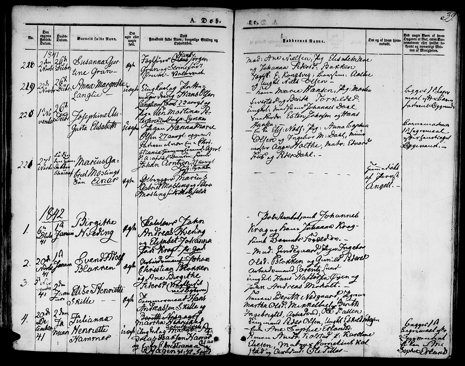 Ministerialprotokoller, klokkerbøker og fødselsregistre - Sør-Trøndelag, SAT/A-1456/601/L0048: Parish register (official) no. 601A16, 1840-1847, p. 39