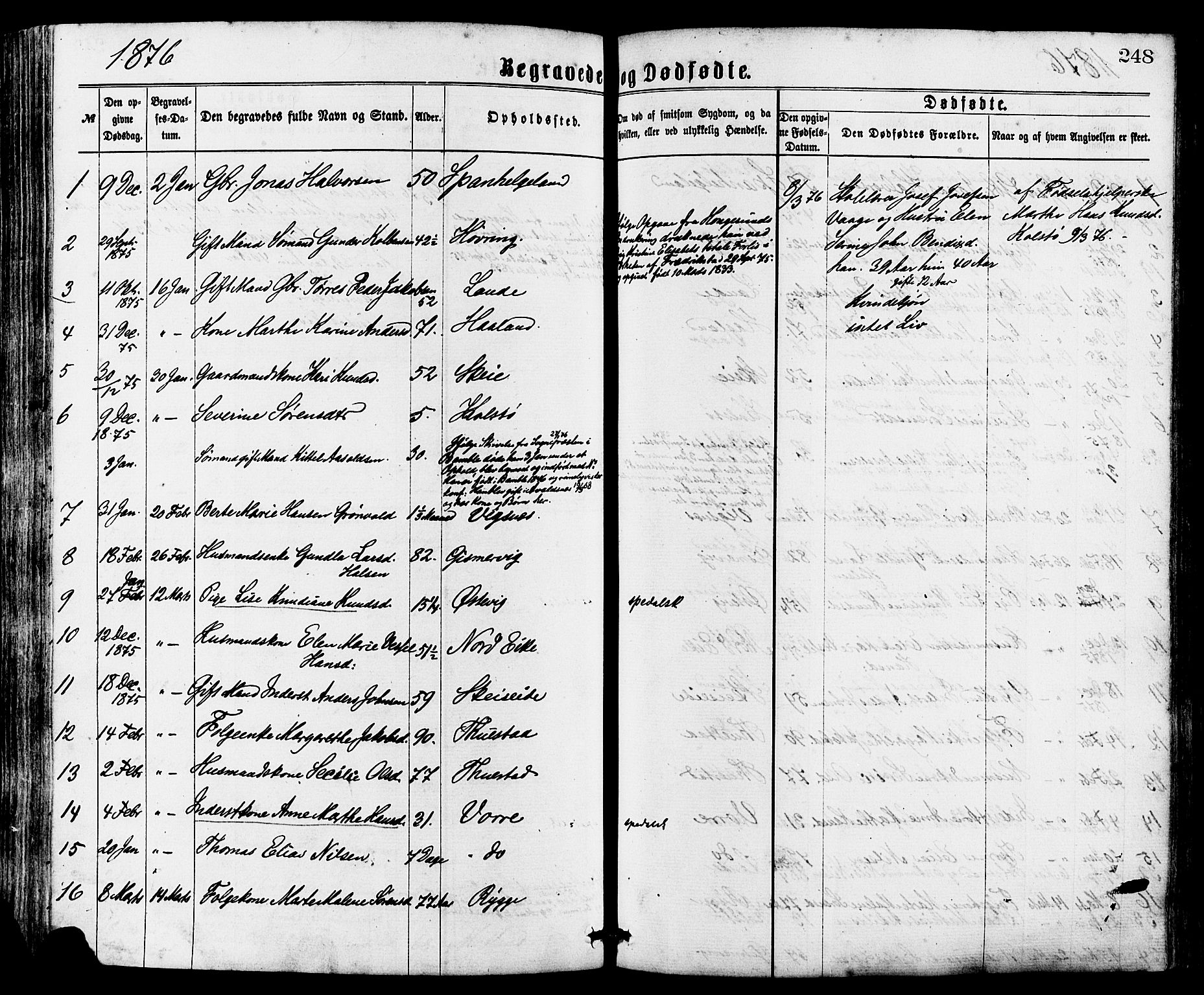 Avaldsnes sokneprestkontor, SAST/A -101851/H/Ha/Haa/L0012: Parish register (official) no. A 12, 1865-1880, p. 248