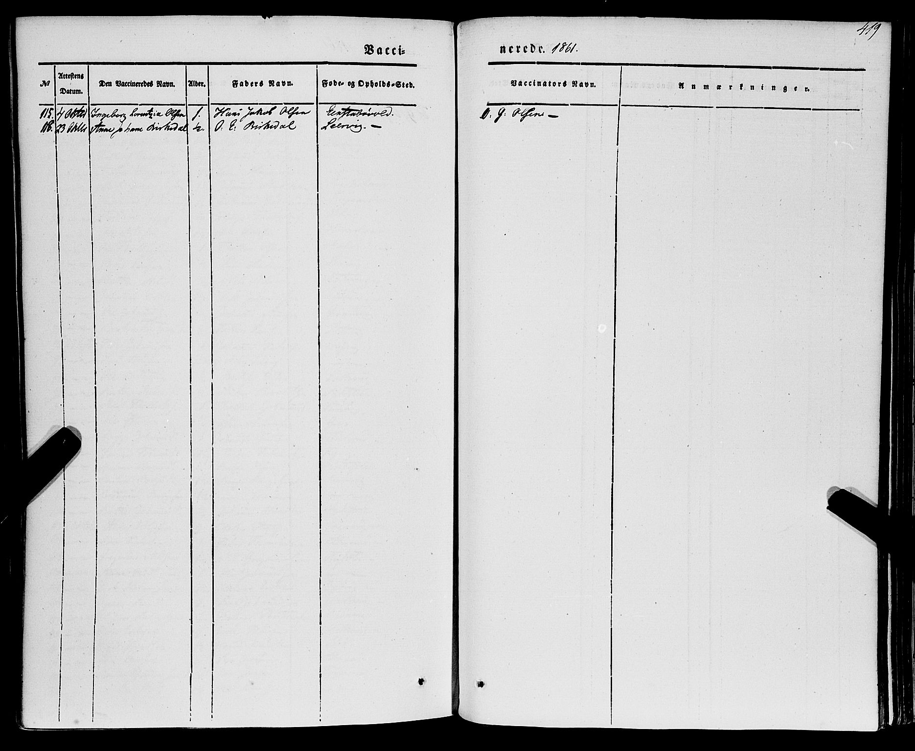 Stord sokneprestembete, SAB/A-78201/H/Haa: Parish register (official) no. A 7, 1841-1861, p. 419