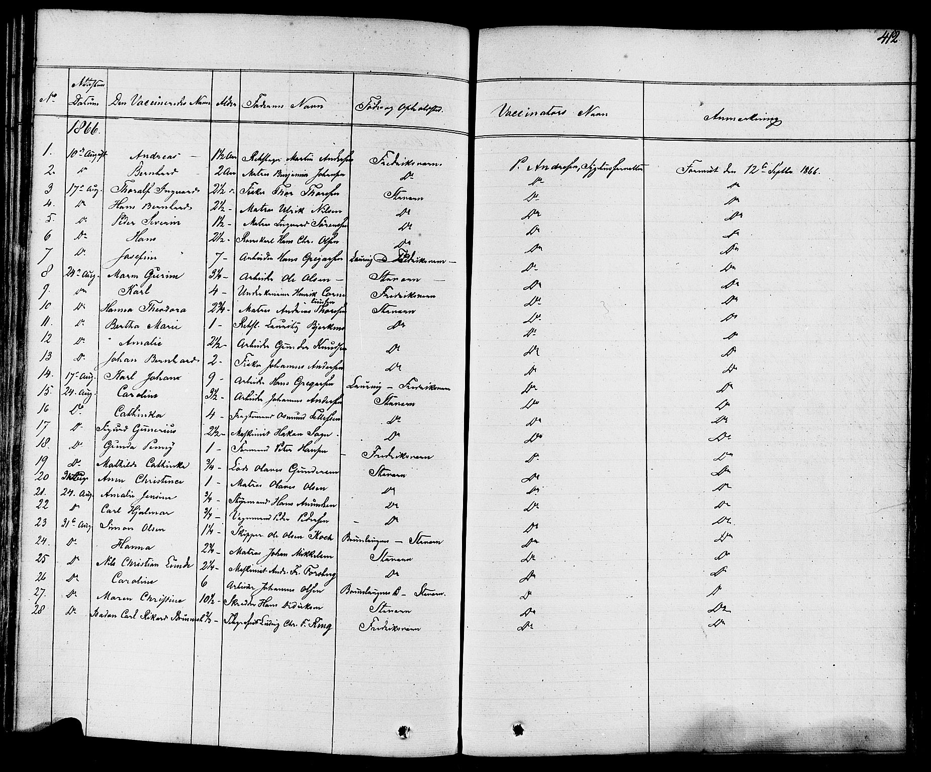 Stavern kirkebøker, AV/SAKO-A-318/F/Fa/L0007: Parish register (official) no. 7, 1840-1877, p. 412