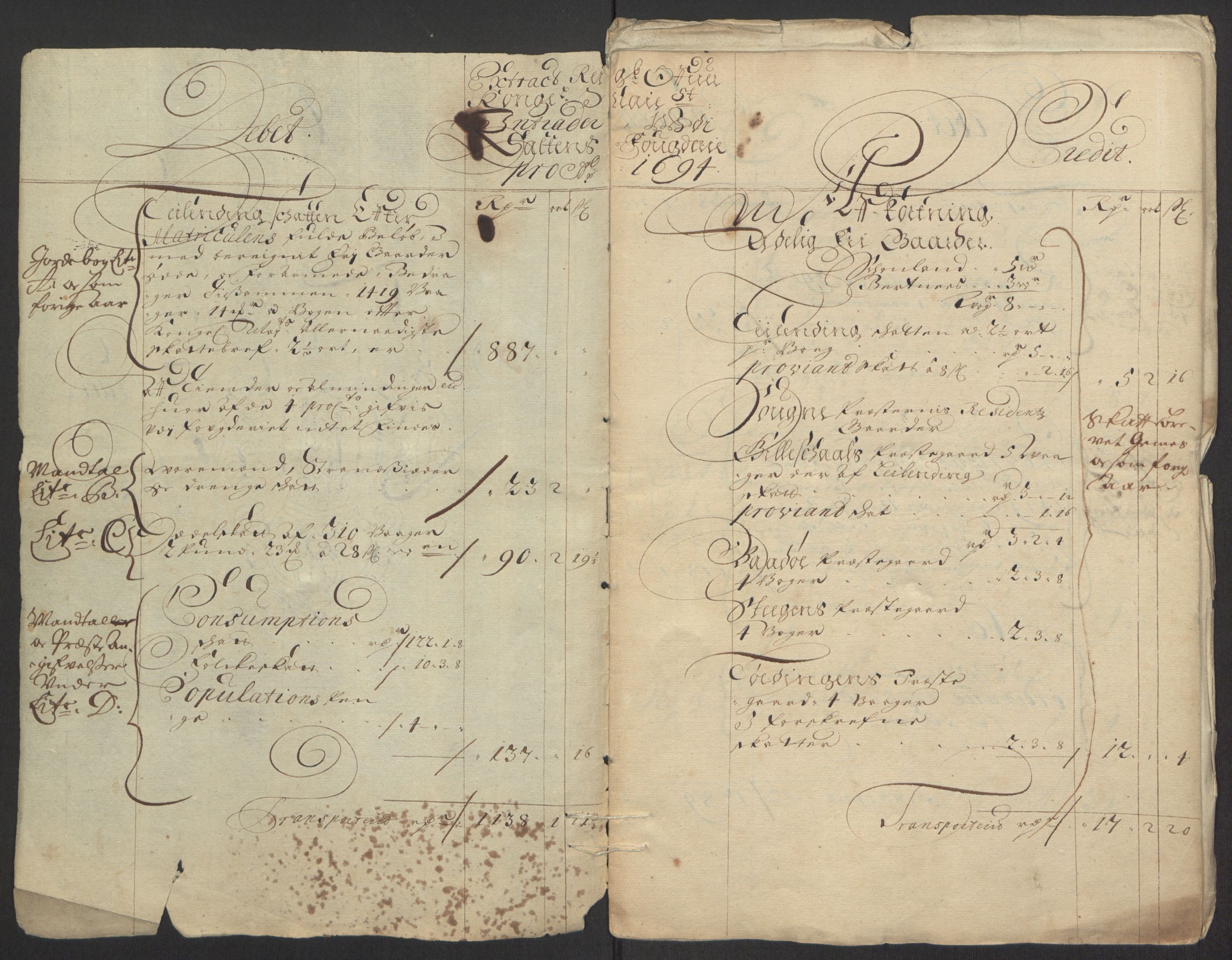Rentekammeret inntil 1814, Reviderte regnskaper, Fogderegnskap, RA/EA-4092/R66/L4578: Fogderegnskap Salten, 1694-1696, p. 6