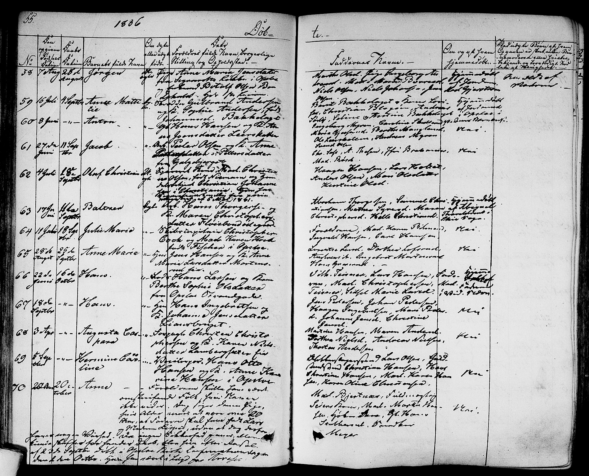 Gamlebyen prestekontor Kirkebøker, SAO/A-10884/F/Fa/L0003: Parish register (official) no. 3, 1829-1849, p. 55