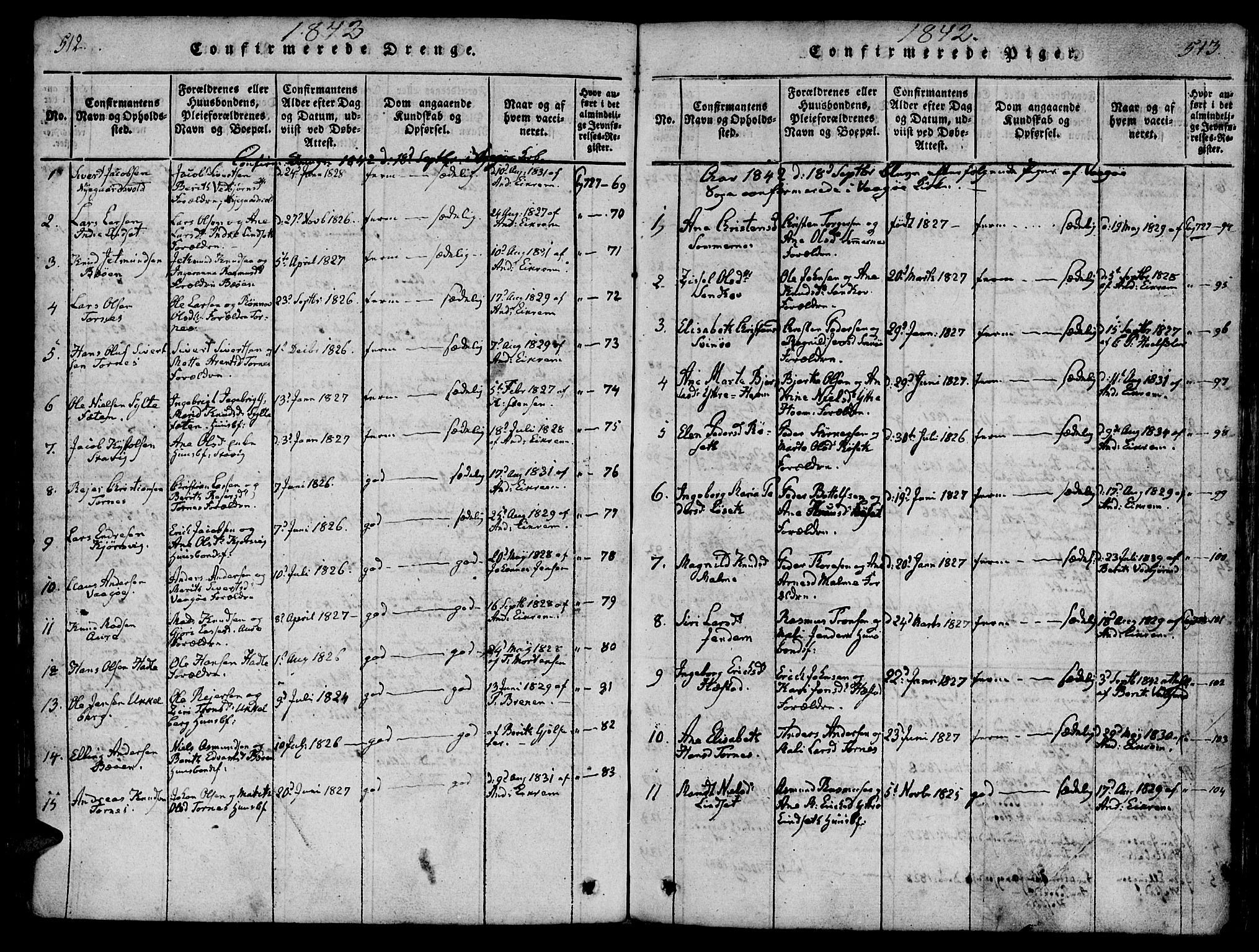 Ministerialprotokoller, klokkerbøker og fødselsregistre - Møre og Romsdal, AV/SAT-A-1454/565/L0747: Parish register (official) no. 565A01, 1817-1844, p. 512-513