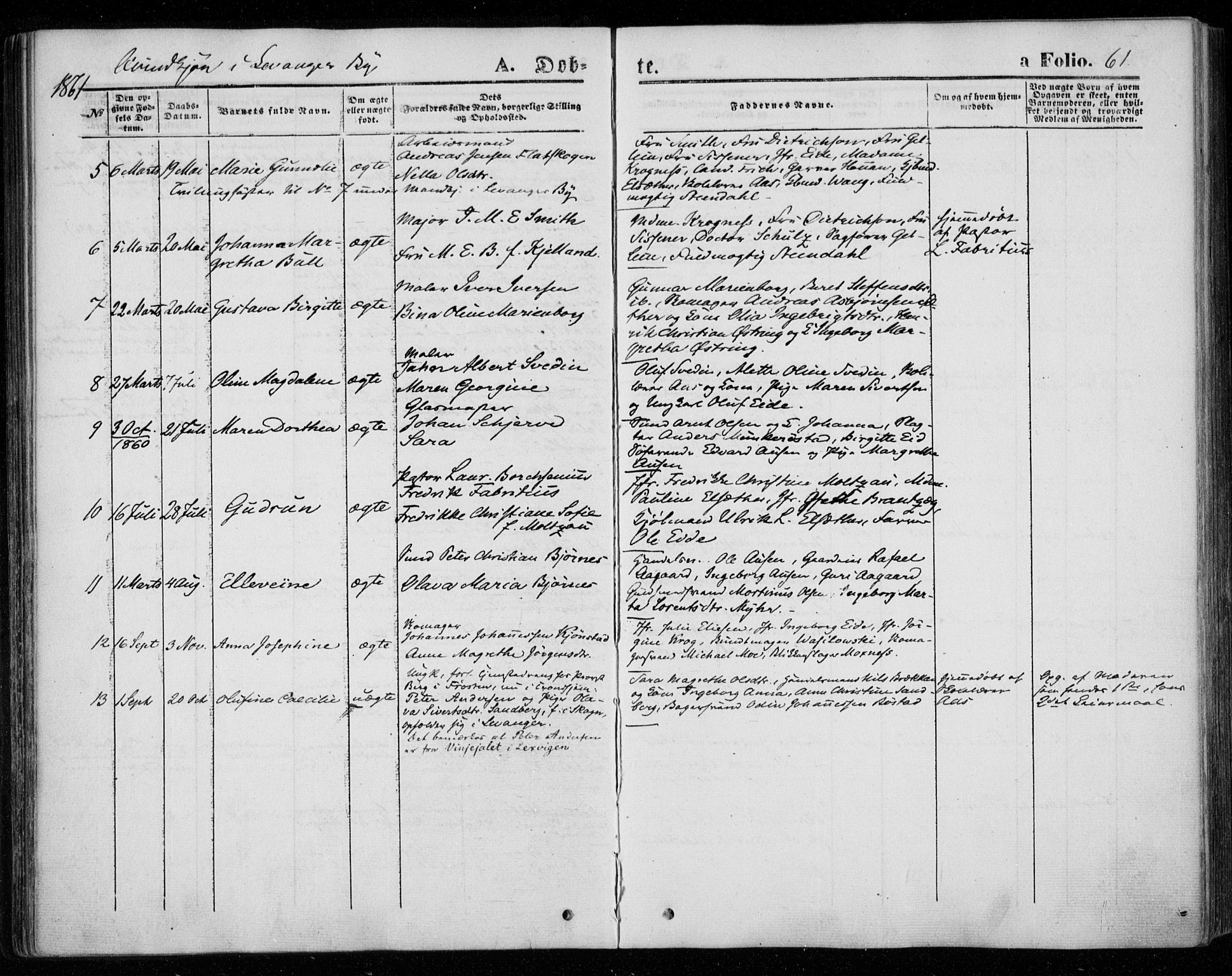 Ministerialprotokoller, klokkerbøker og fødselsregistre - Nord-Trøndelag, SAT/A-1458/720/L0184: Parish register (official) no. 720A02 /1, 1855-1863, p. 61