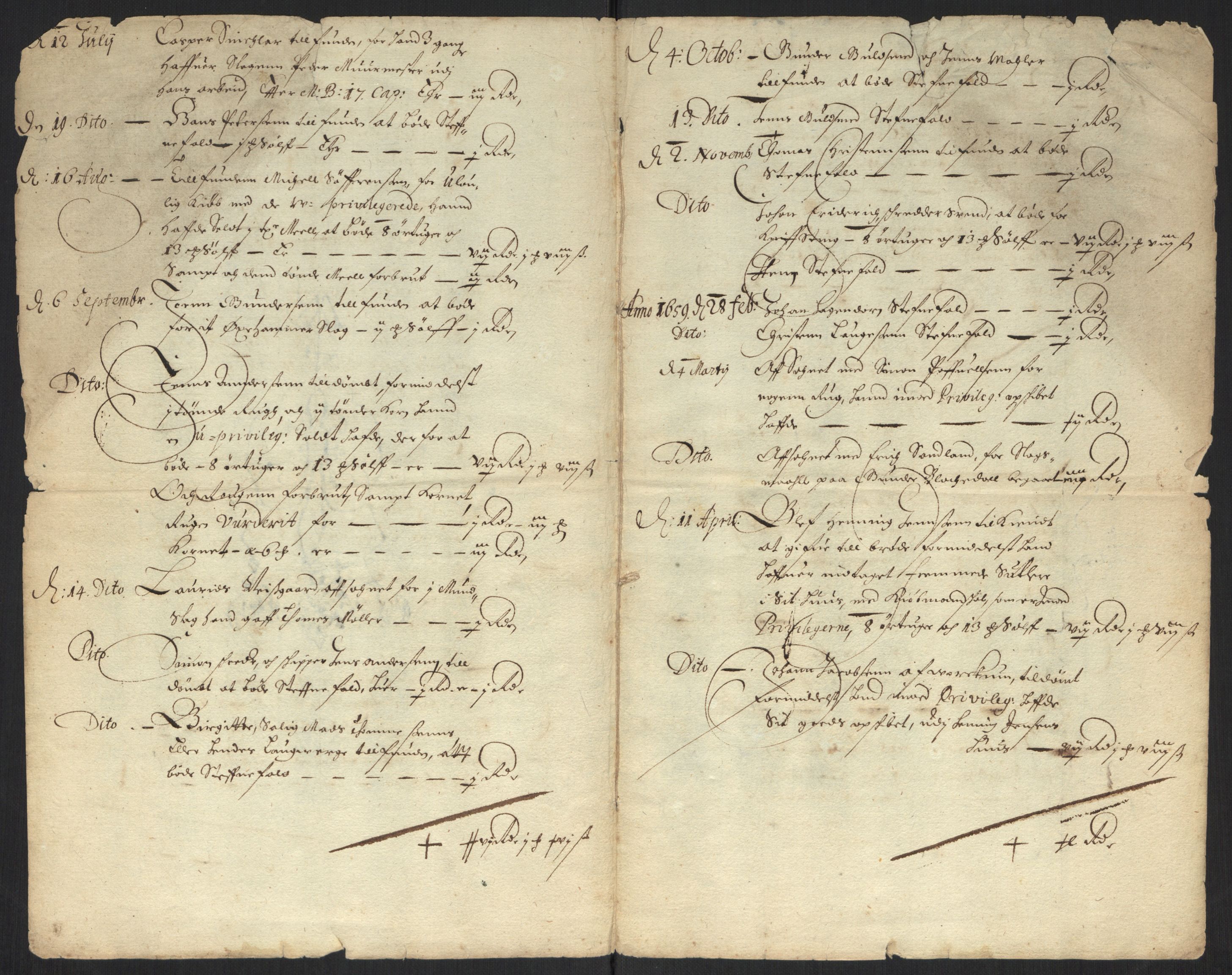 Rentekammeret inntil 1814, Reviderte regnskaper, Byregnskaper, AV/RA-EA-4066/R/Rm/L0284: [M17] Sikt og sakefall, 1658-1680, p. 5