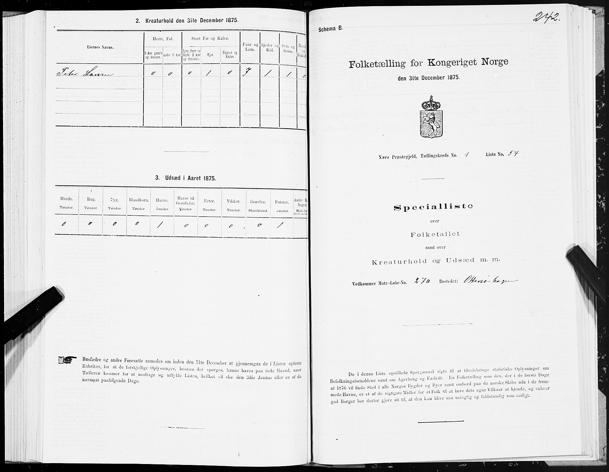 SAT, 1875 census for 1751P Nærøy, 1875, p. 2242