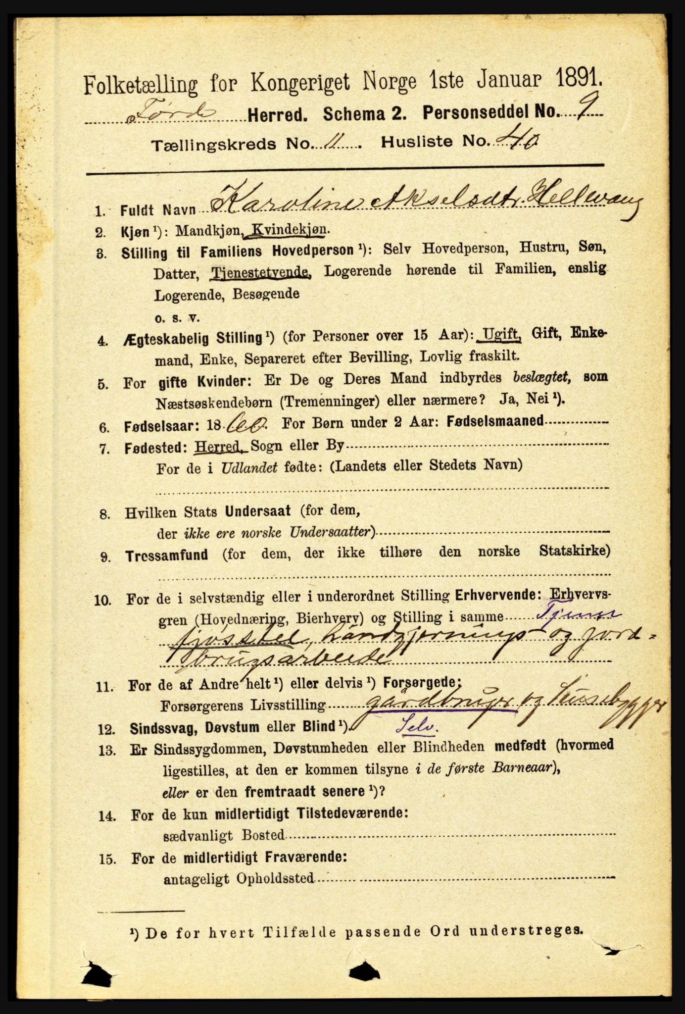 RA, 1891 census for 1432 Førde, 1891, p. 4242