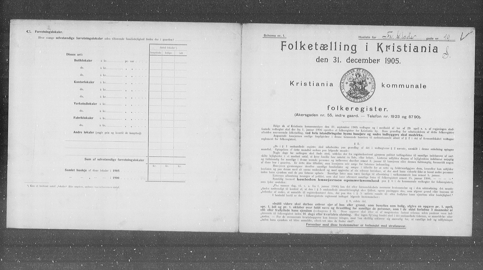 OBA, Municipal Census 1905 for Kristiania, 1905, p. 13782