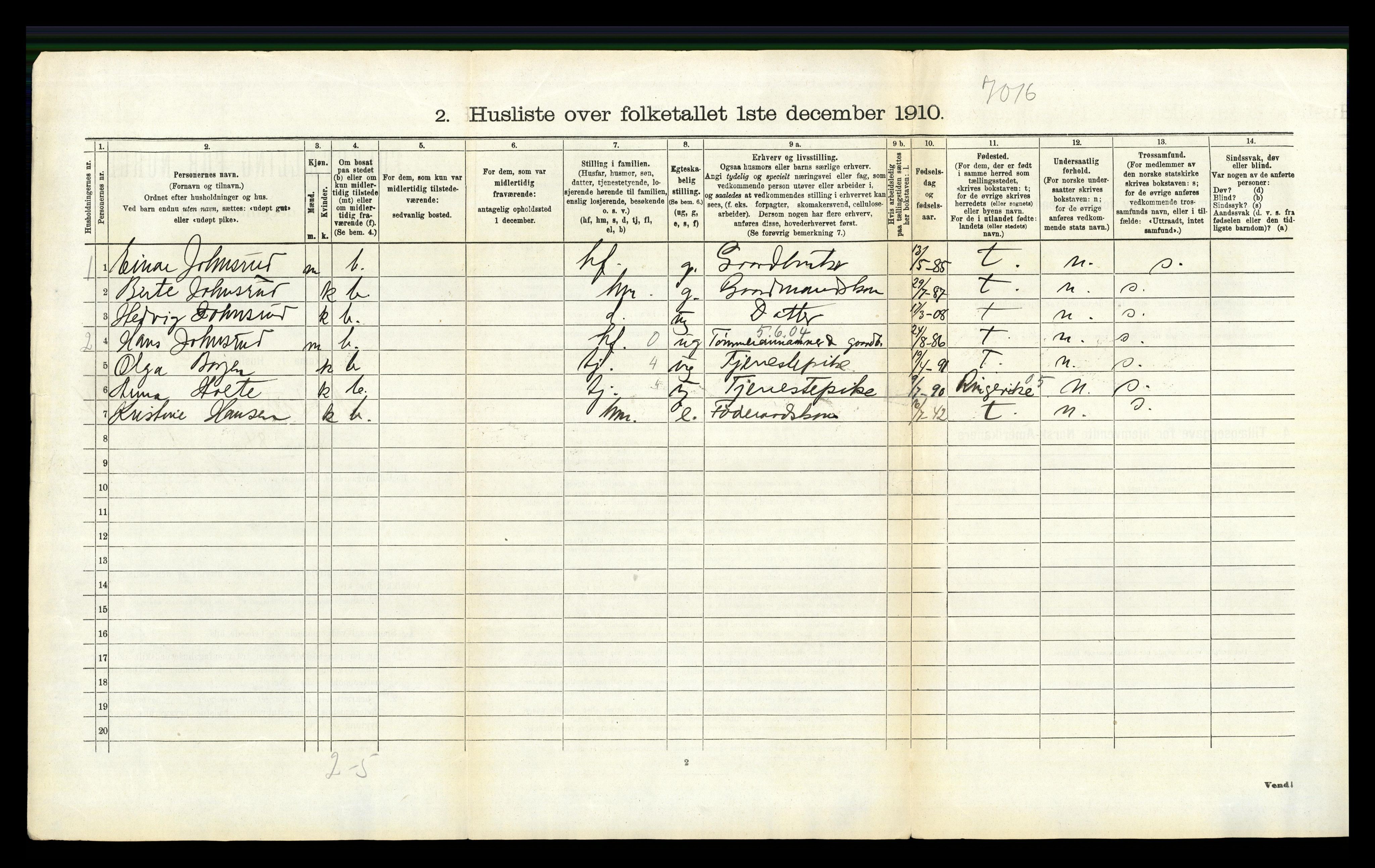 RA, 1910 census for Modum, 1910, p. 2473