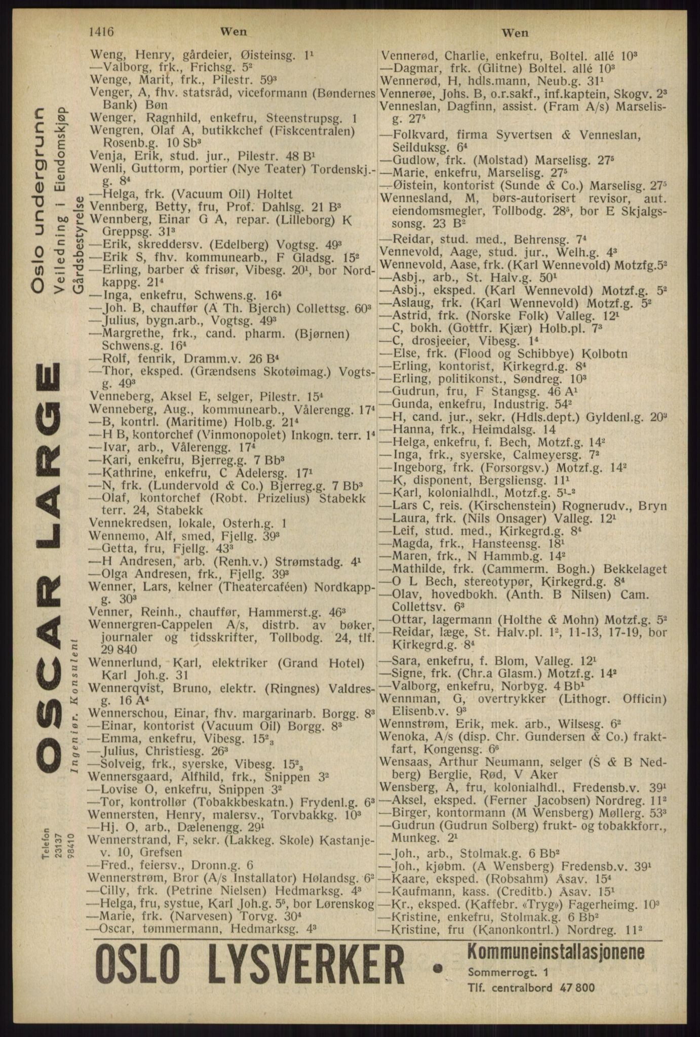 Kristiania/Oslo adressebok, PUBL/-, 1934, p. 1416