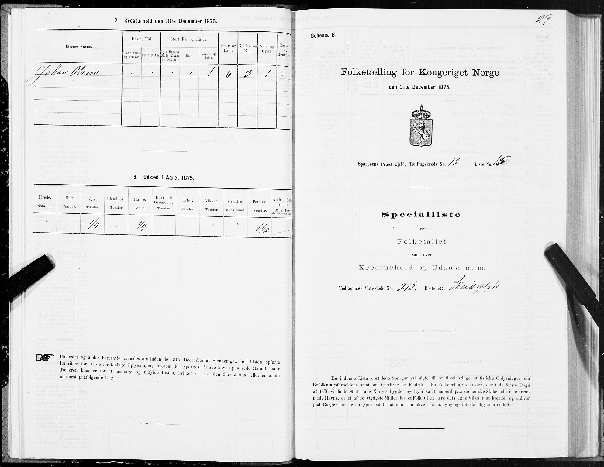 SAT, 1875 census for 1731P Sparbu, 1875, p. 5029